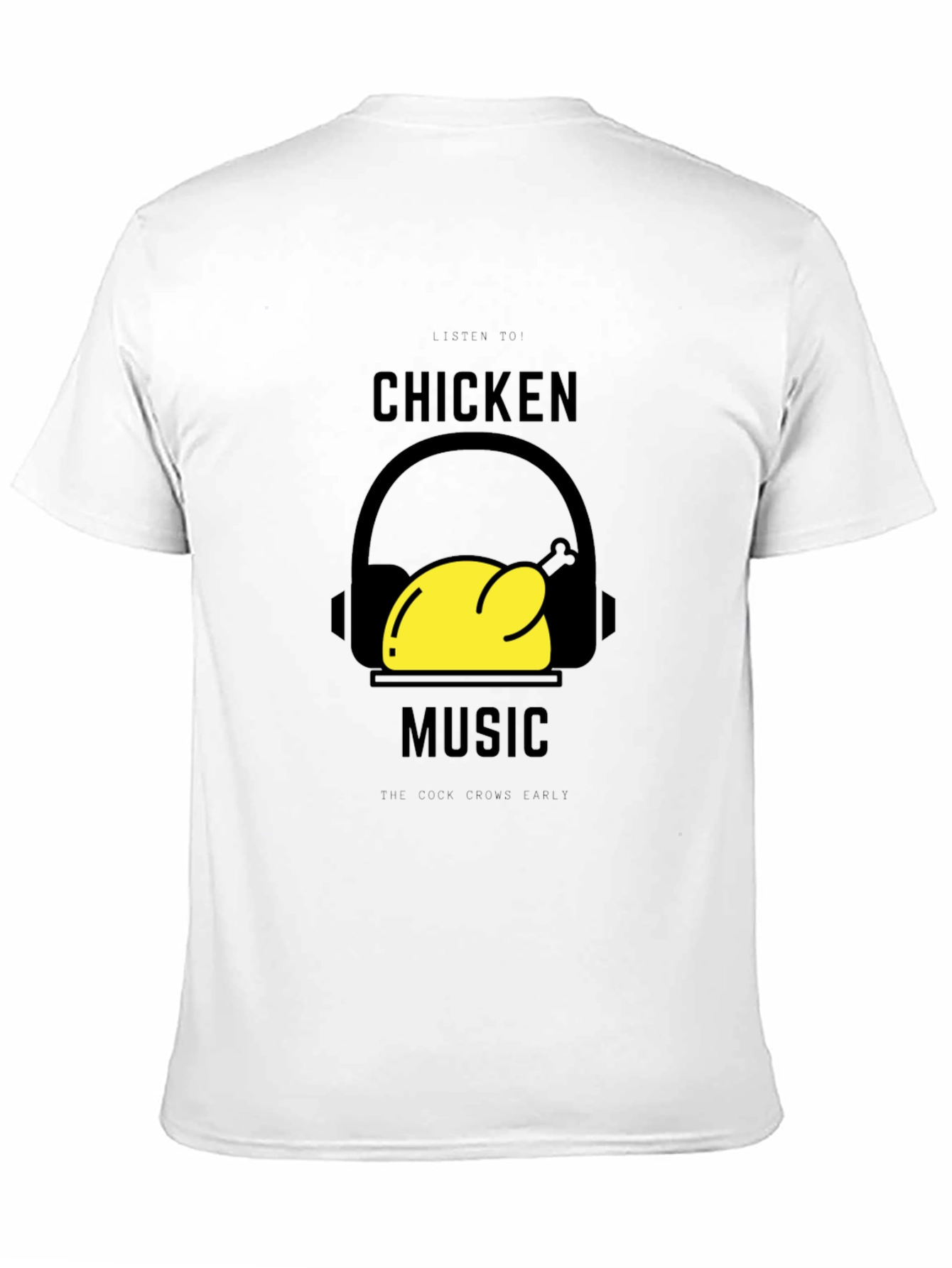 Chicken Music Graphic T-Shirt - Black