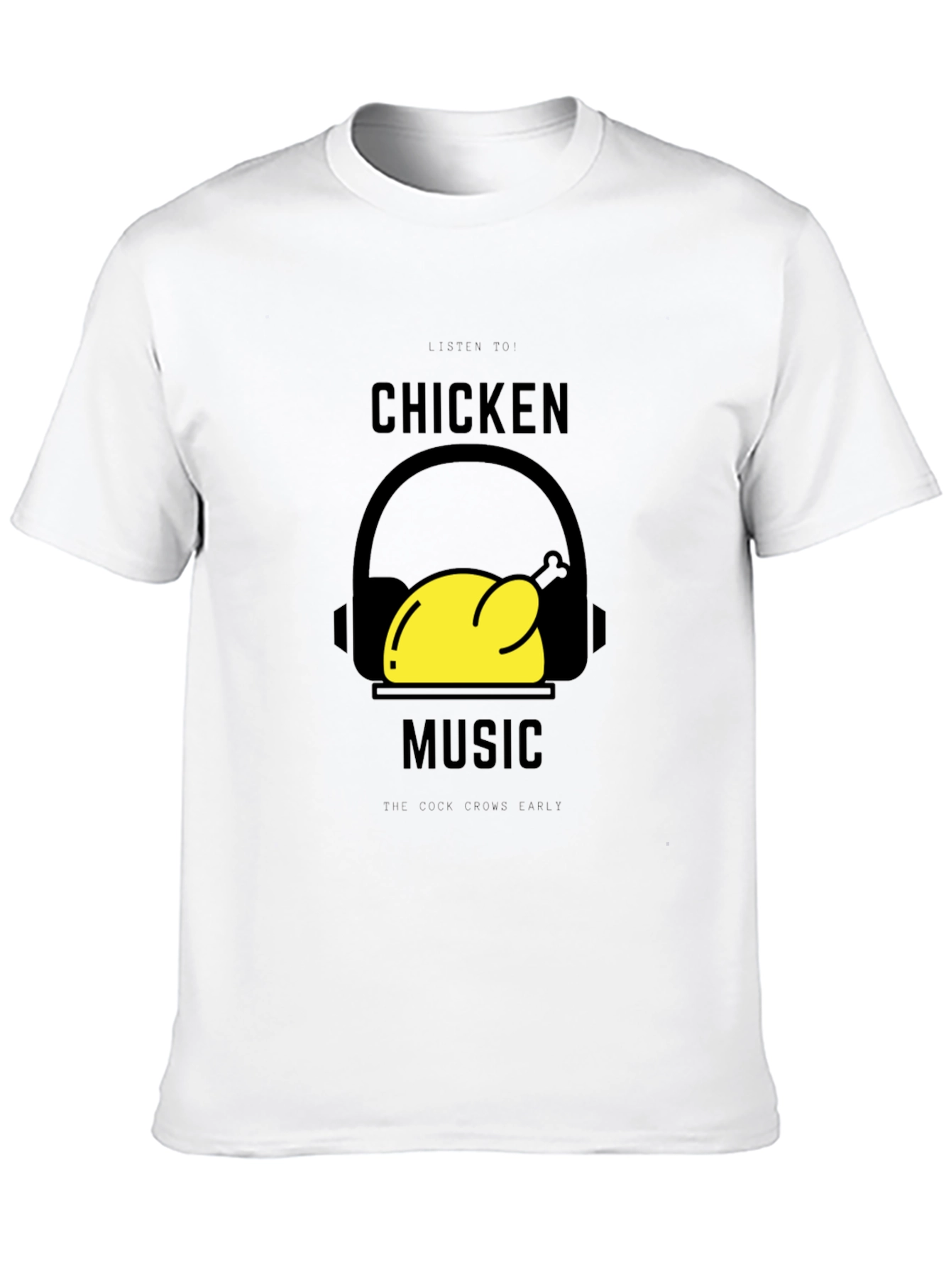 Chicken Music Graphic T-Shirt - Black