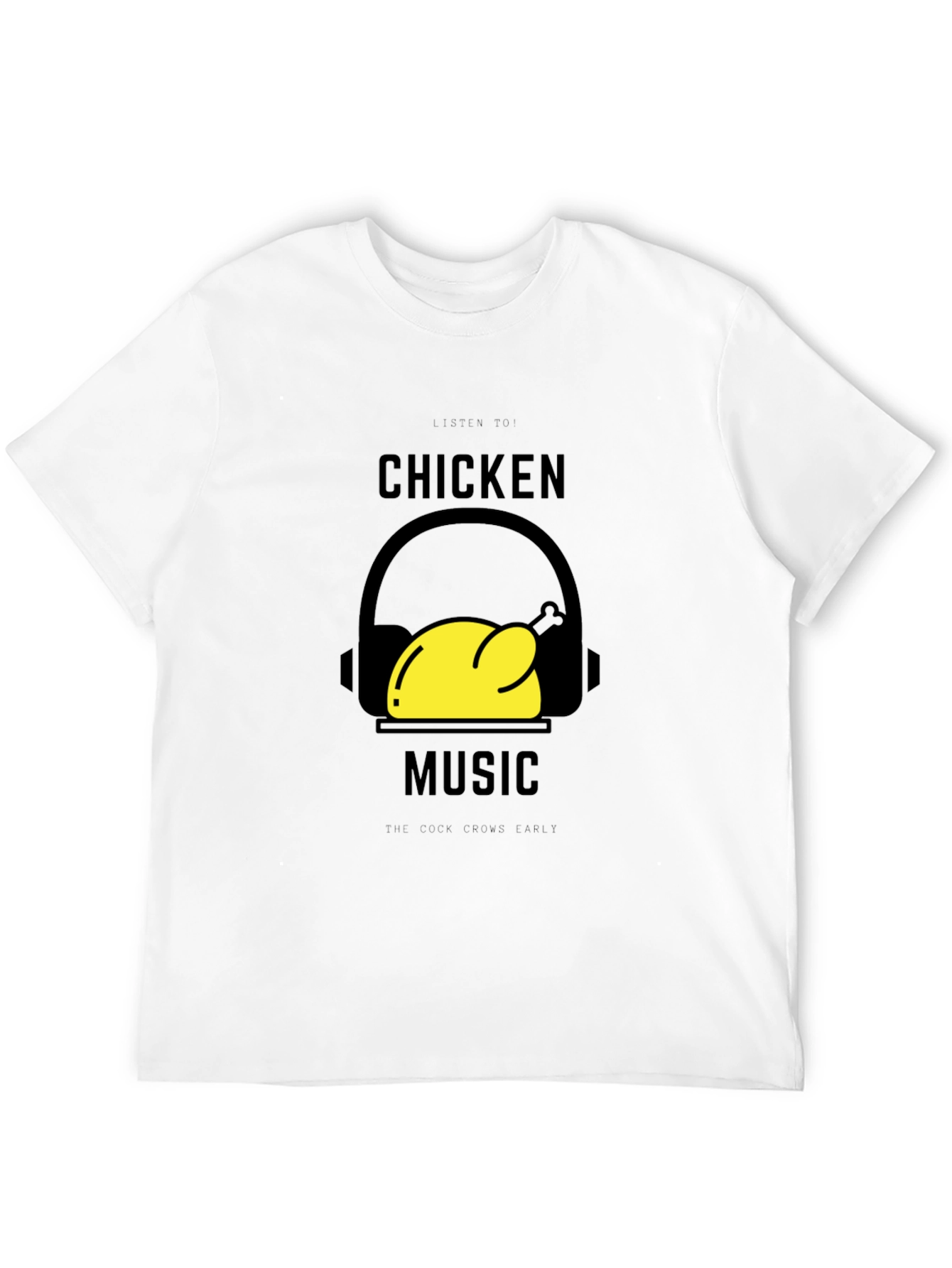 Chicken Music Graphic T-Shirt - Black
