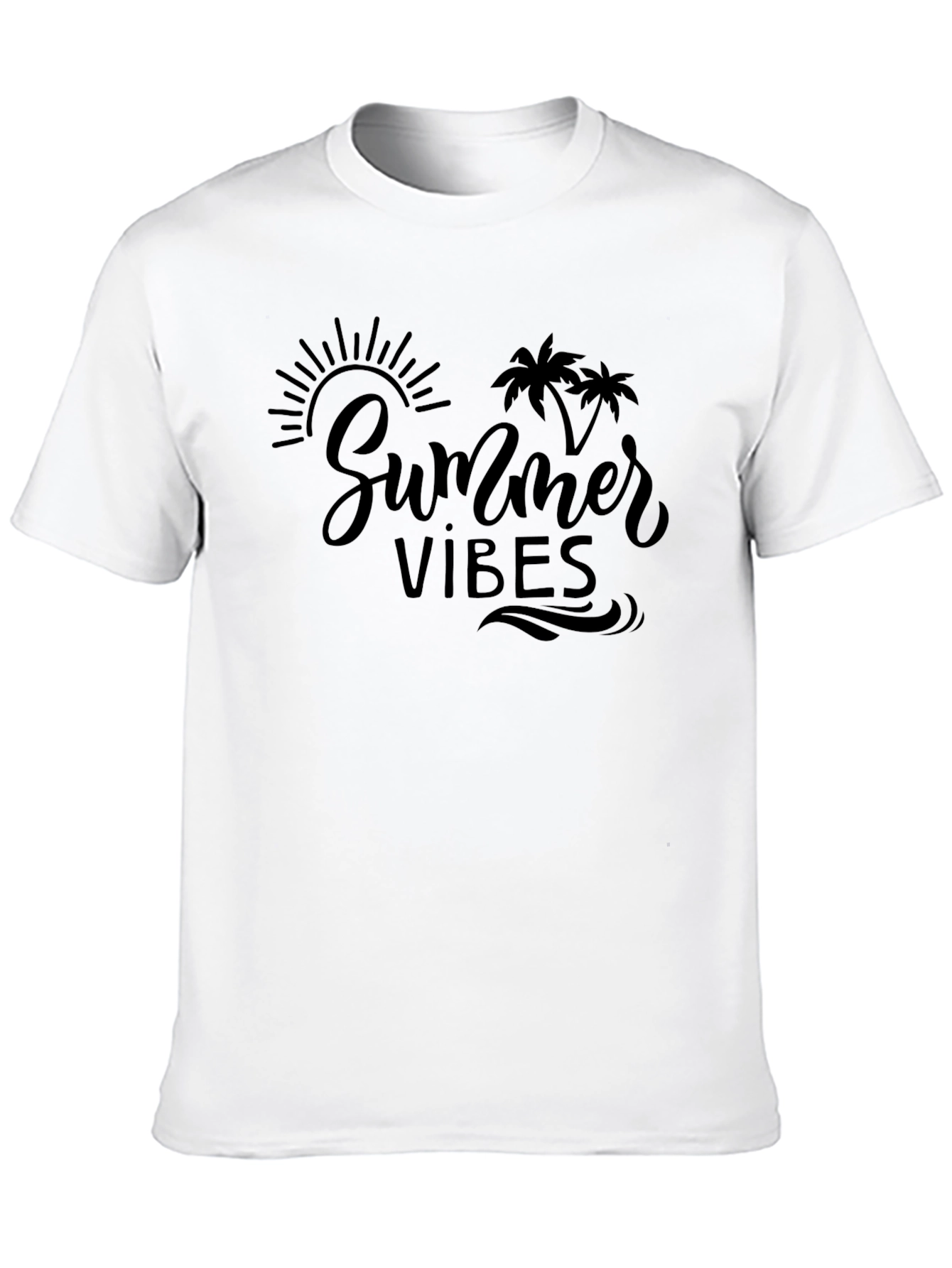 Summer Vibes Black Graphic T-Shirt