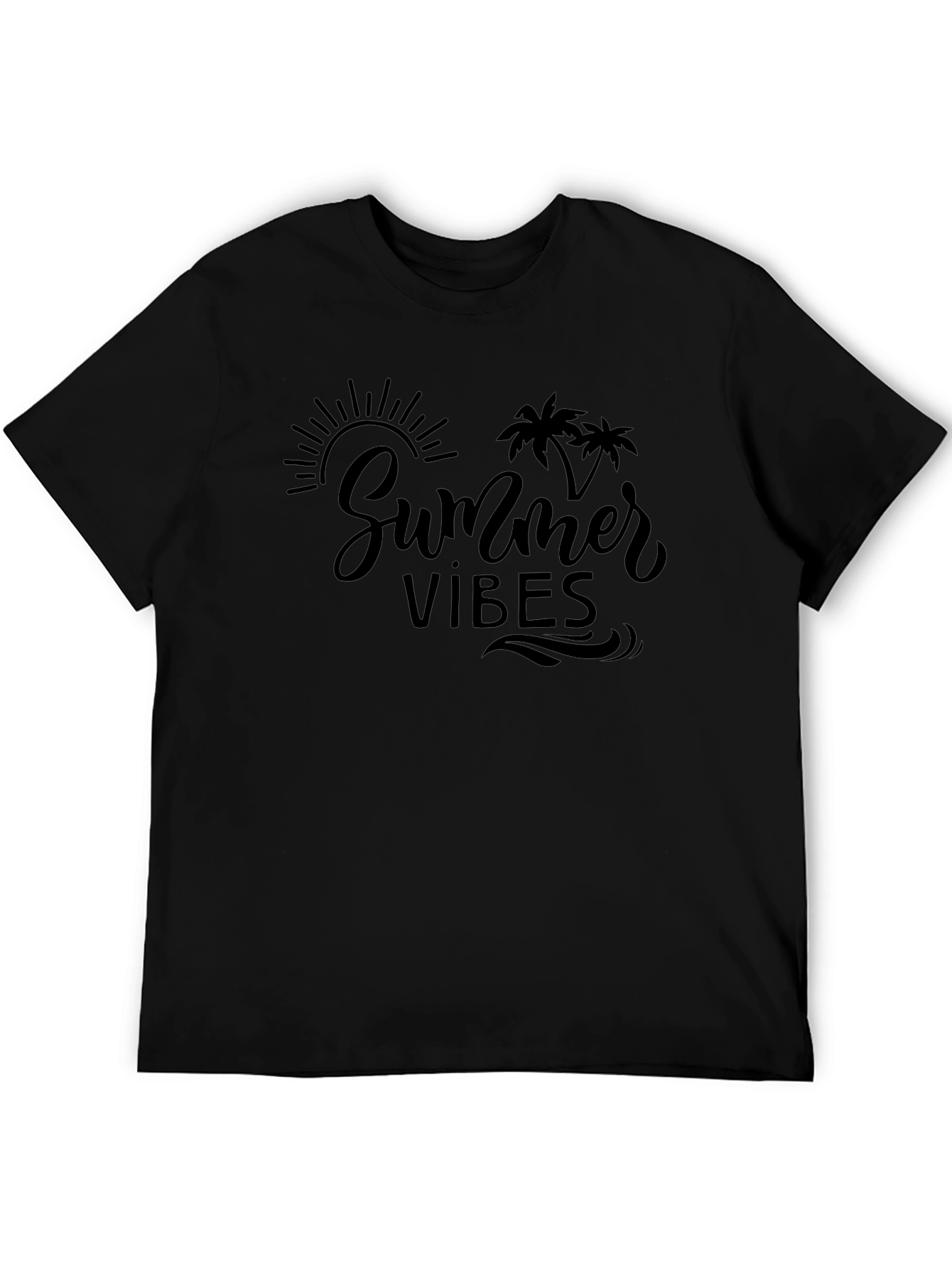 Summer Vibes Black Graphic T-Shirt