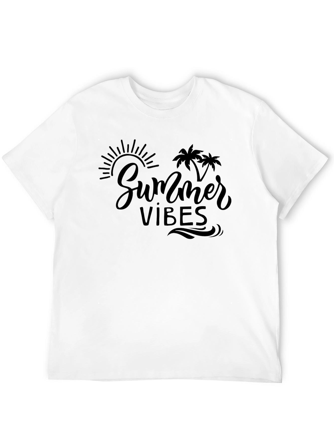 Summer Vibes Black Graphic T-Shirt