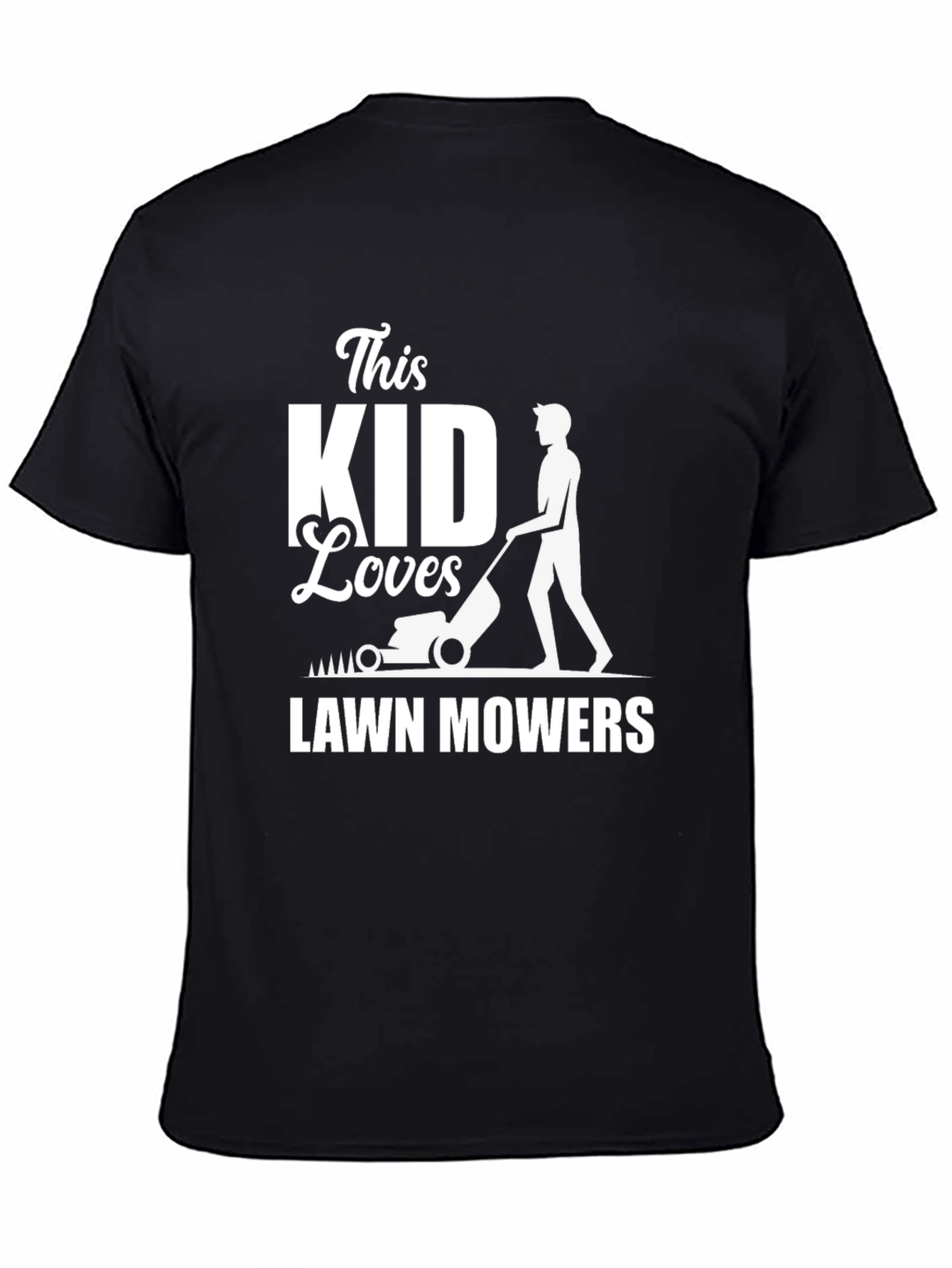 This Kid Loves Lawn Mowers Black T-Shirt