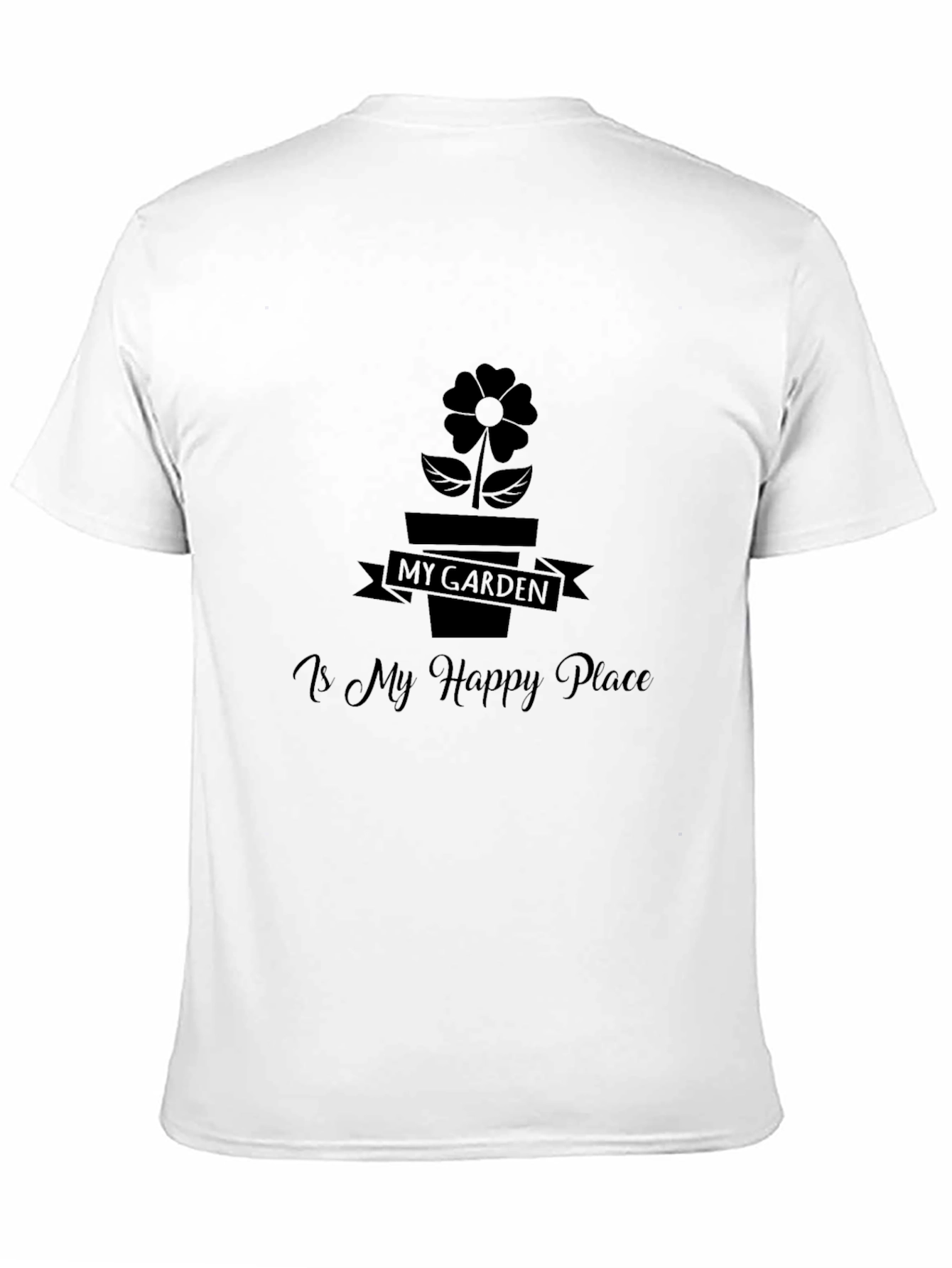My Garden is My Happy Place Black Graphic T-Shirt