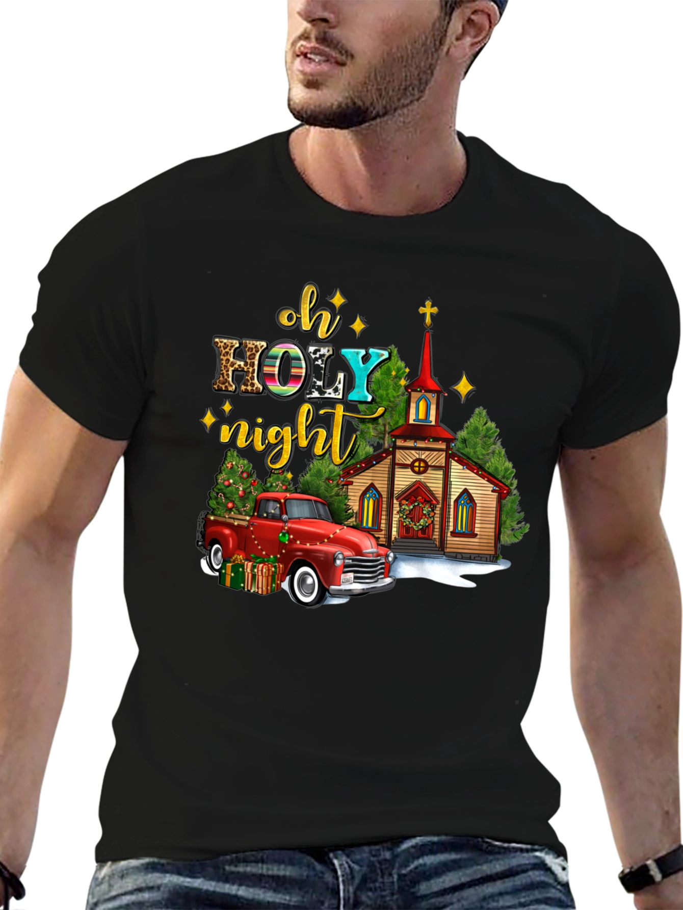 Oh Holy Night Christmas Truck T-Shirt
