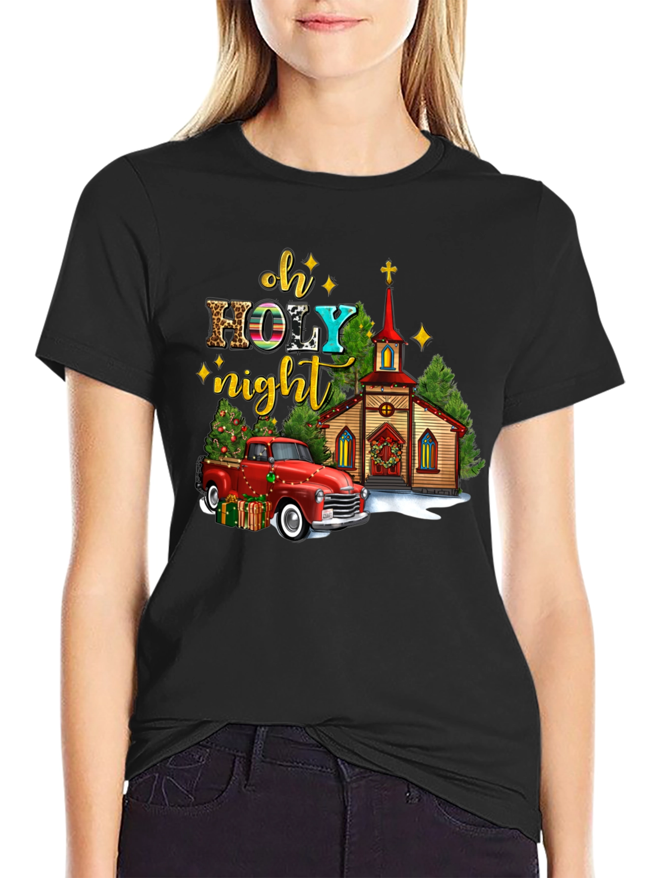 Oh Holy Night Christmas Truck T-Shirt