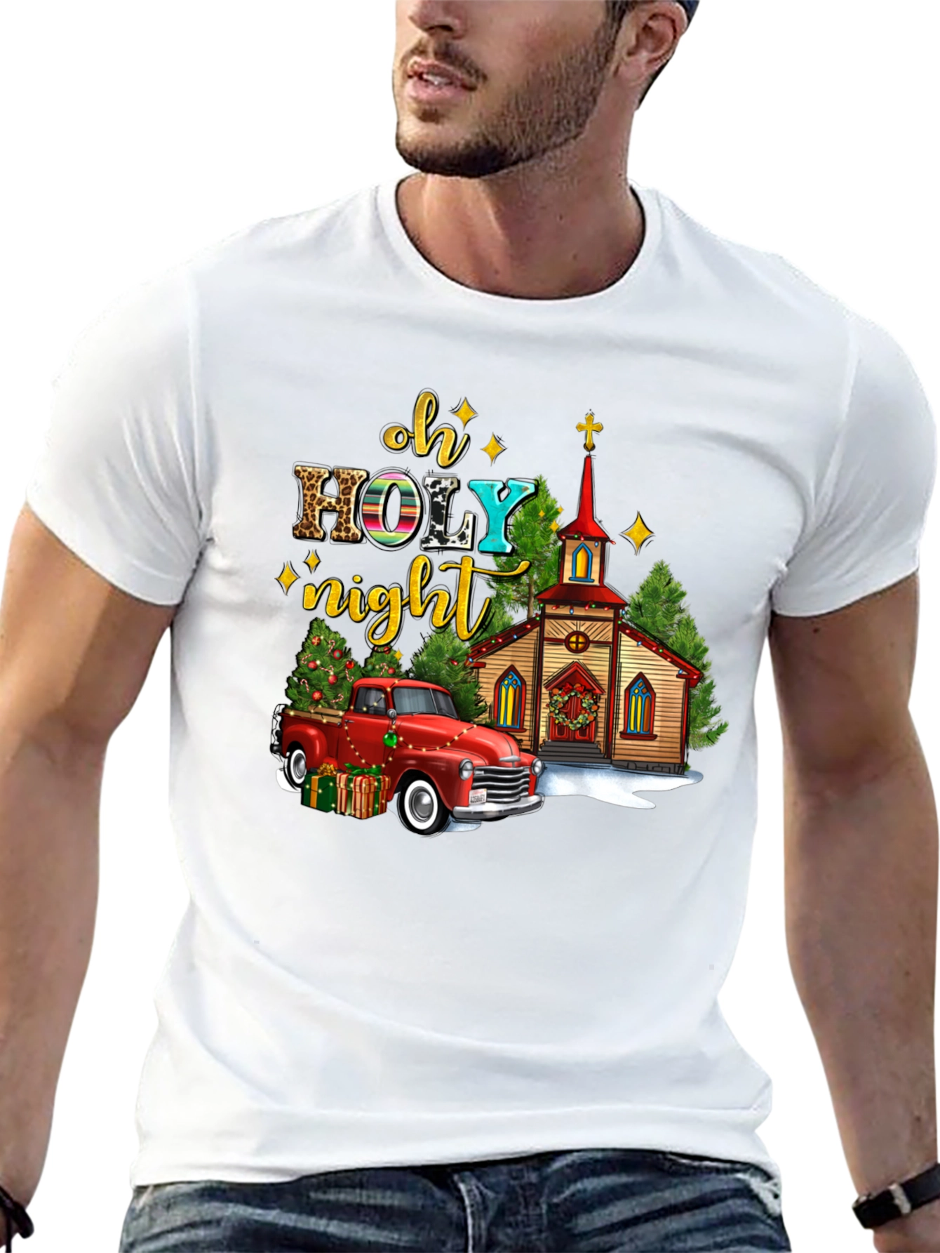 Oh Holy Night Christmas Truck T-Shirt