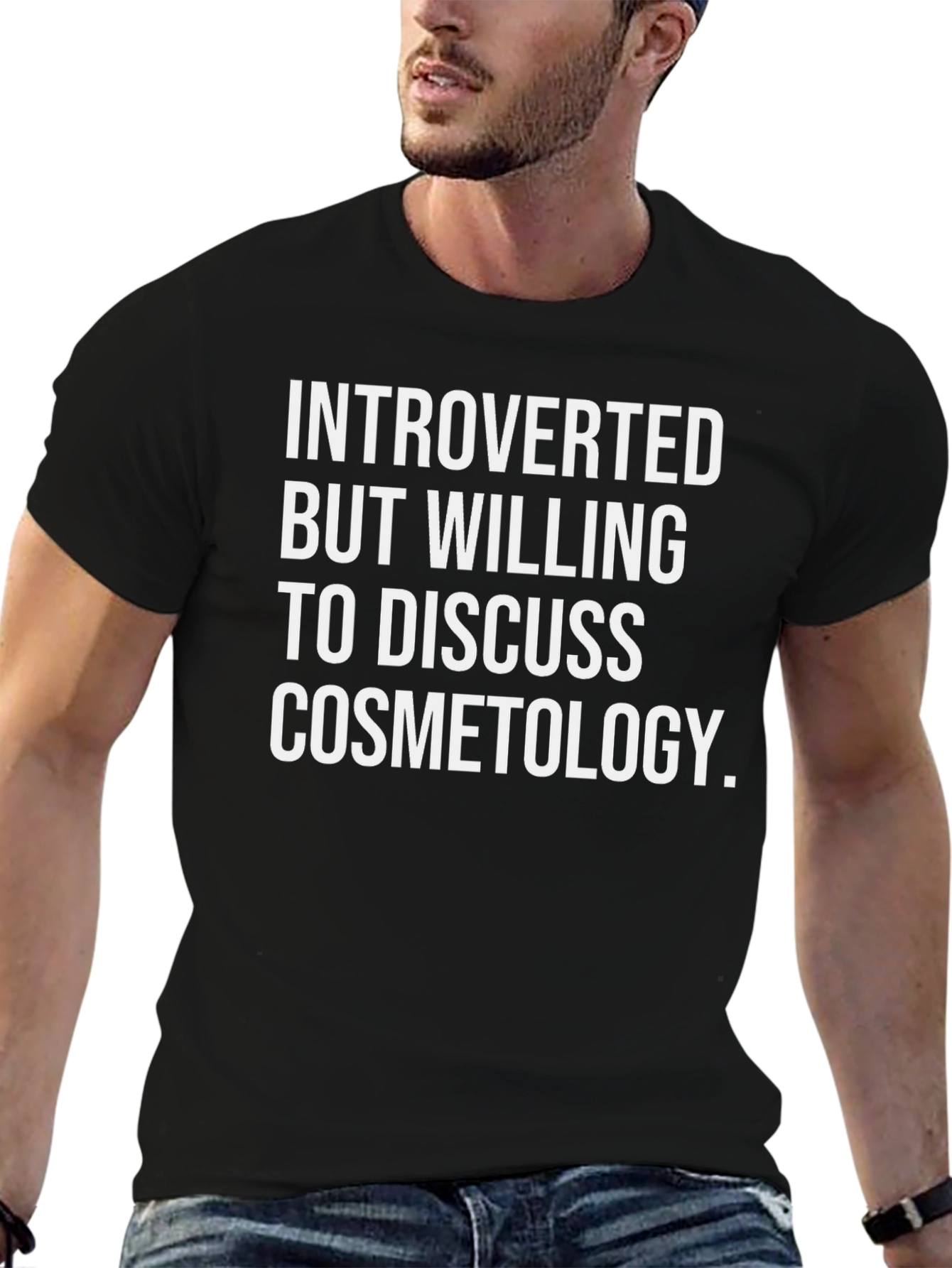 Introverted Cosmetology T-Shirt - Black Cotton Tee