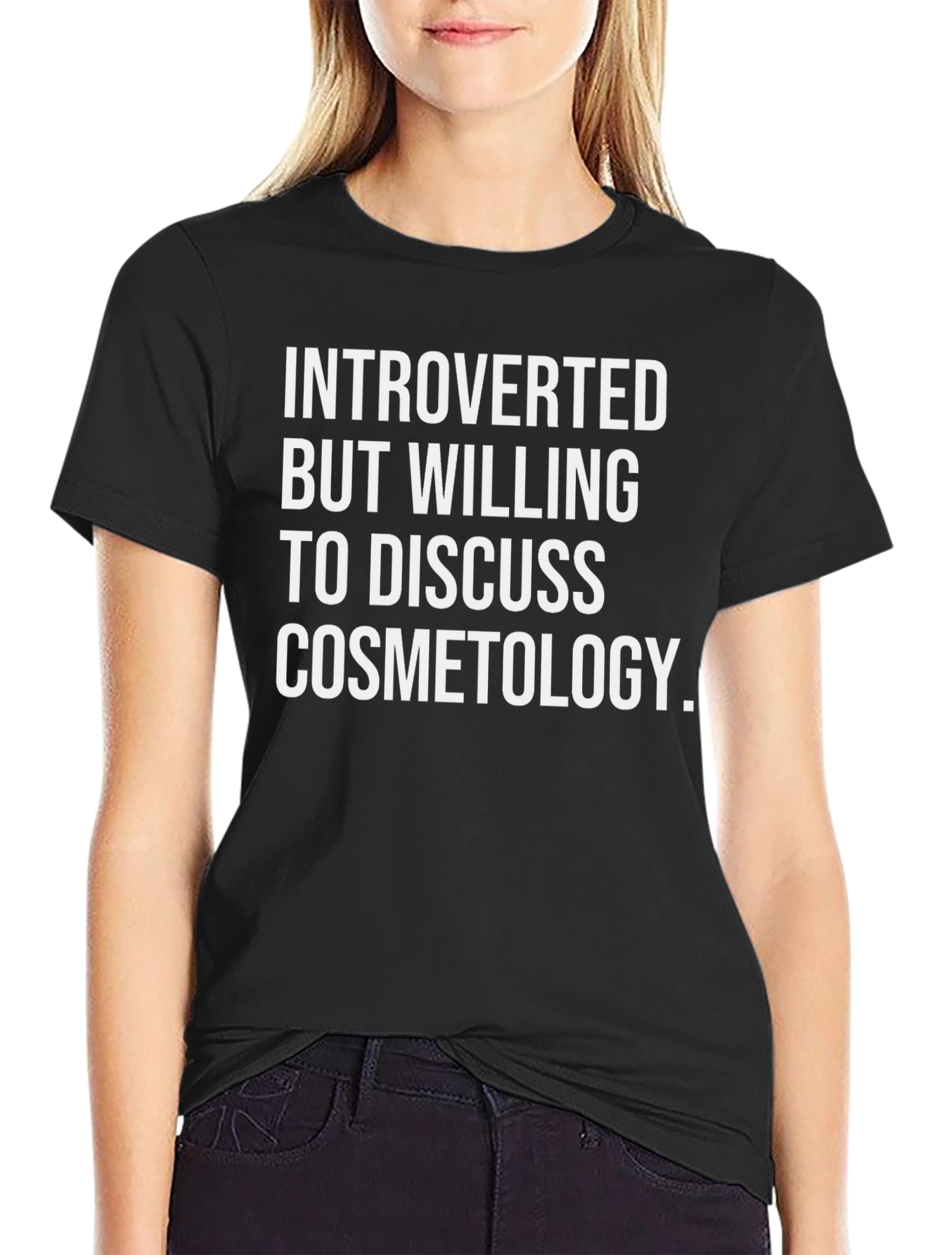 Introverted Cosmetology T-Shirt - Black Cotton Tee