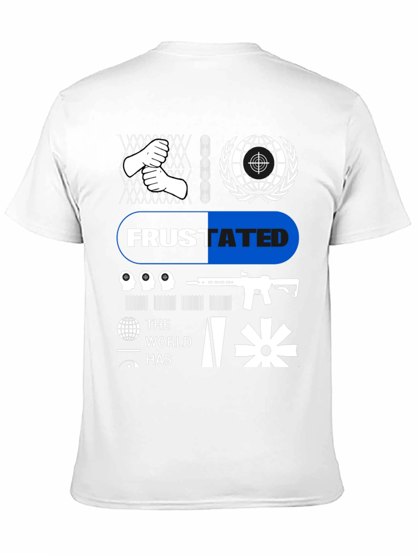 Frustrated Graphic Tee - Black Cotton T-Shirt