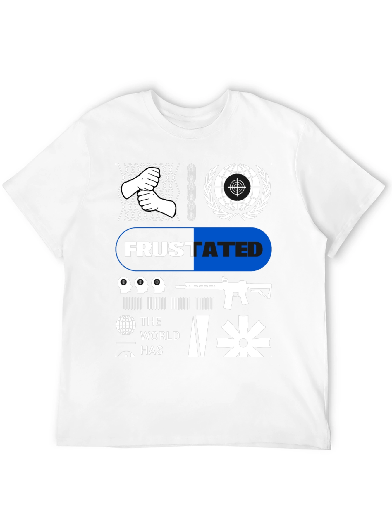 Frustrated Graphic Tee - Black Cotton T-Shirt