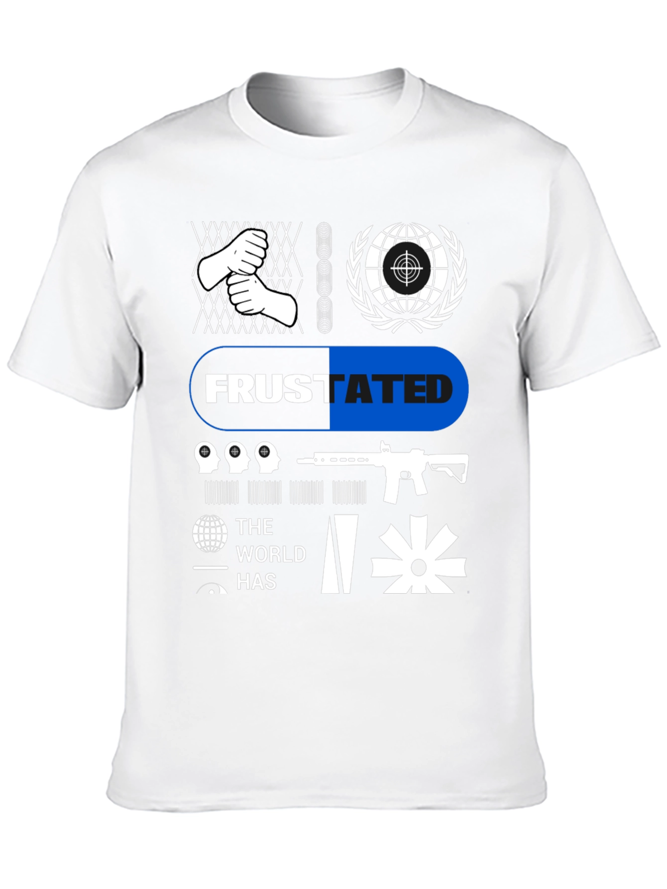 Frustrated Graphic Tee - Black Cotton T-Shirt