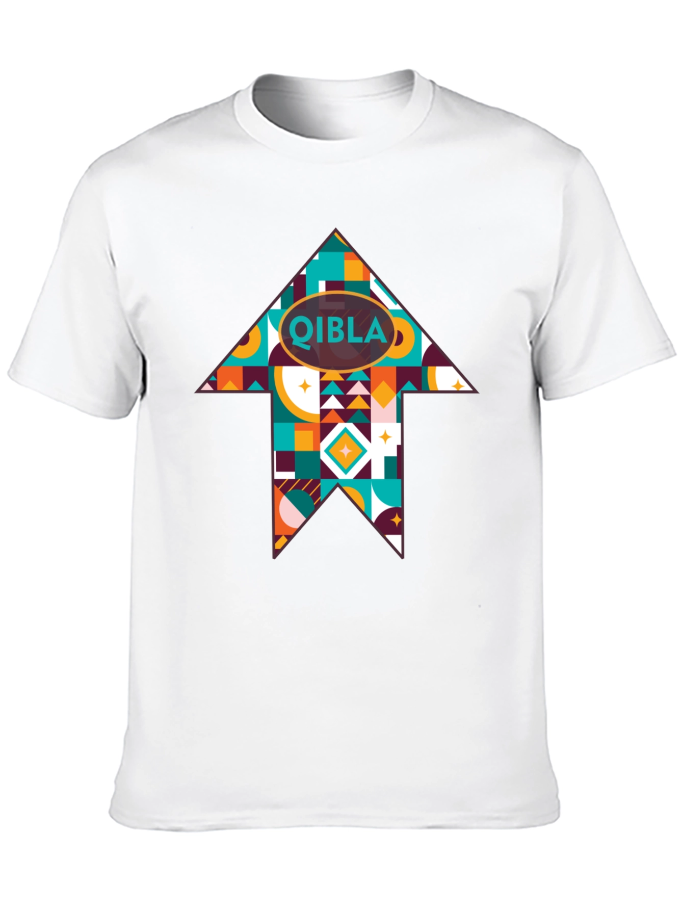 Qibla Direction Arrow Tee - Stylish Islamic Gift