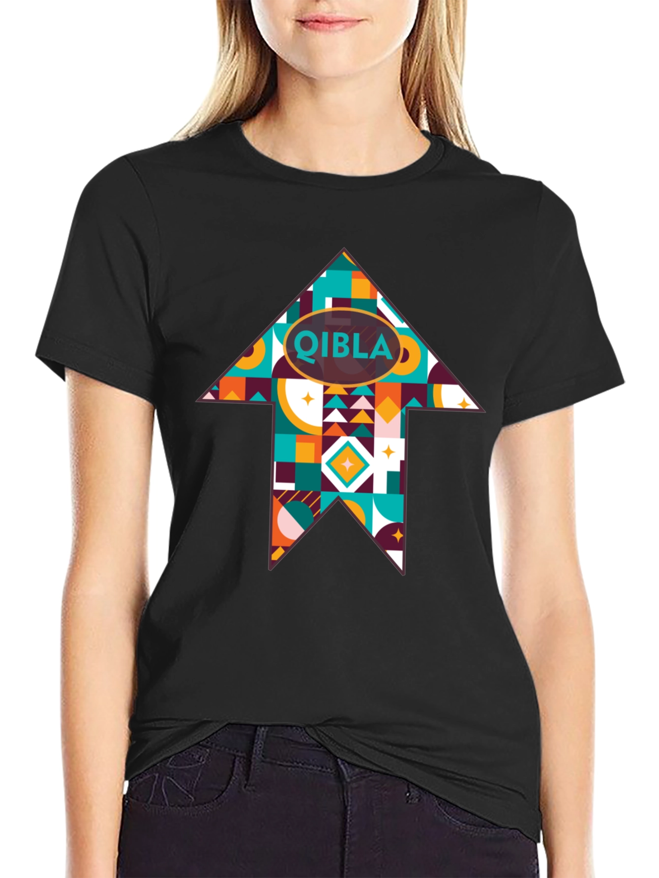 Qibla Direction Arrow Tee - Stylish Islamic Gift