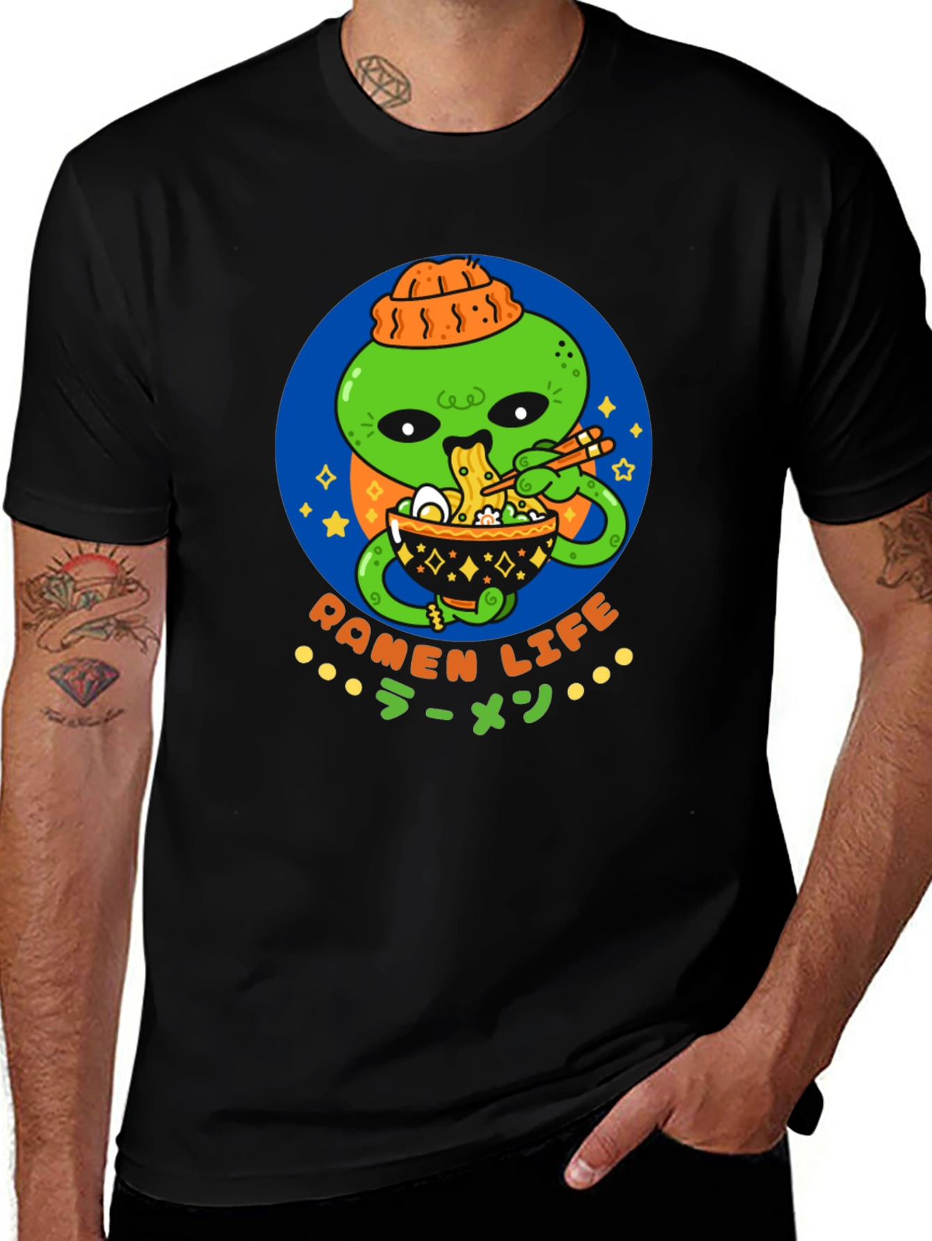 Ramen Life Alien T-Shirt - Cool Graphic Tee