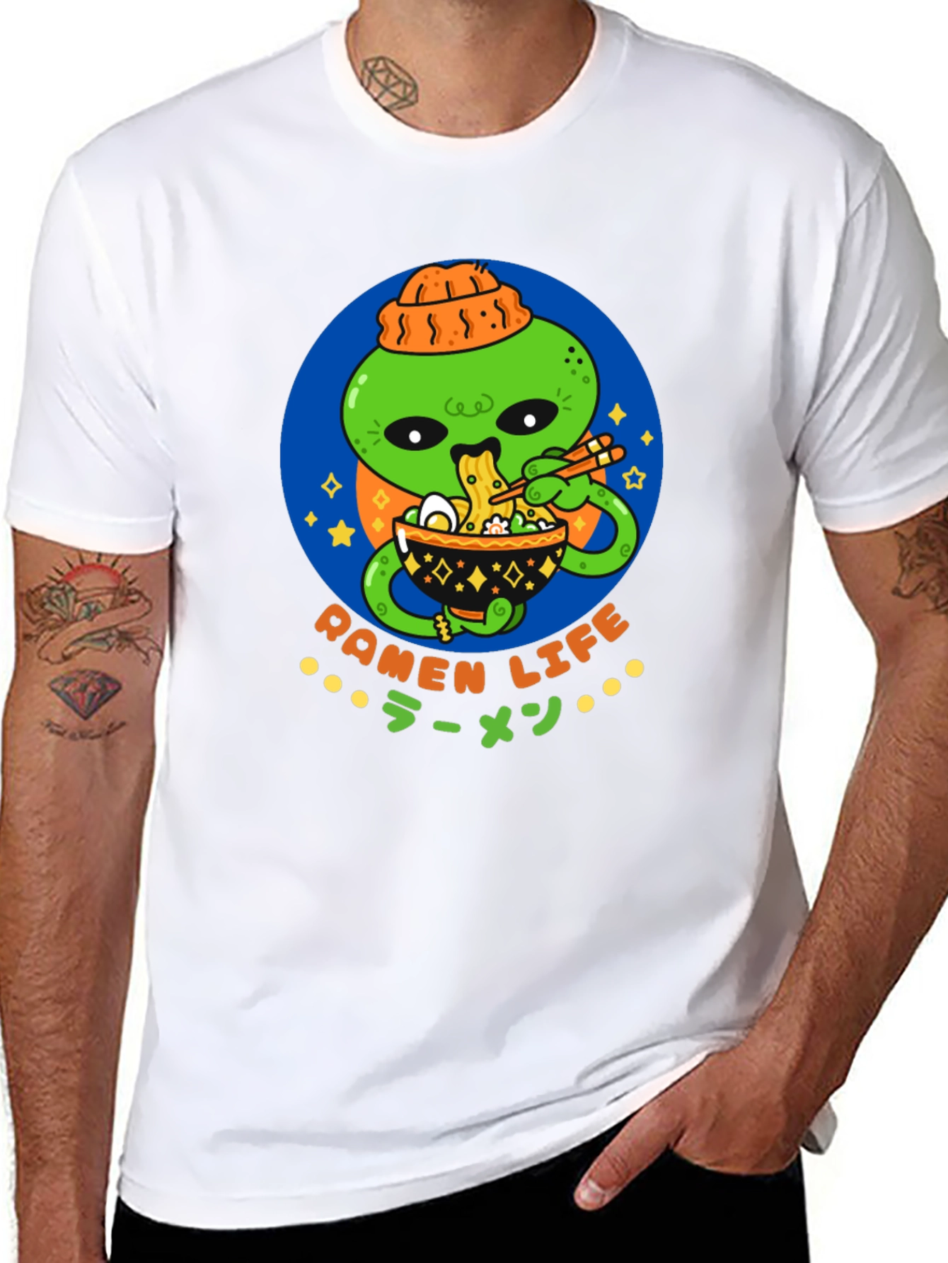 Ramen Life Alien T-Shirt - Cool Graphic Tee