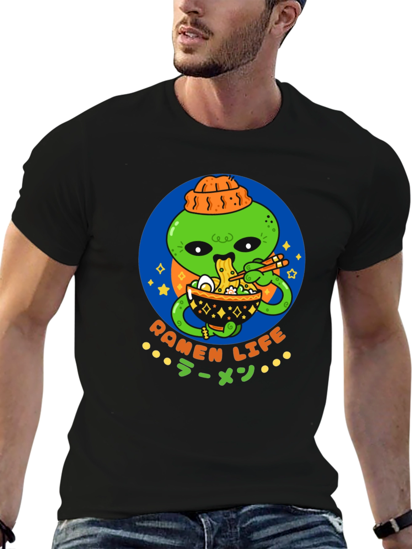 Ramen Life Alien T-Shirt - Cool Graphic Tee