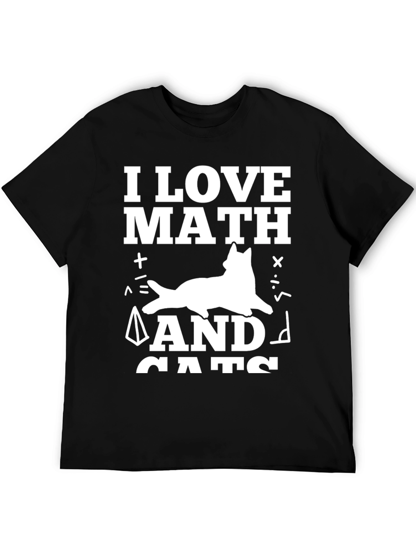 I Love Math and Cats Graphic T-Shirt