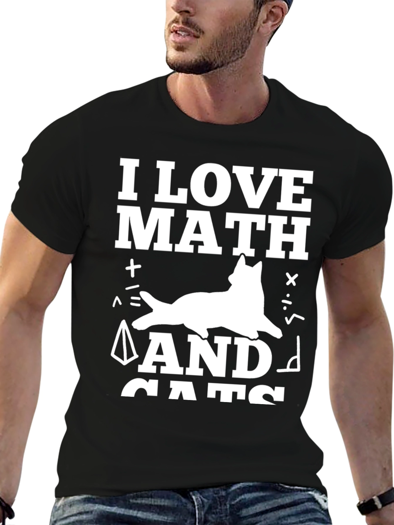 I Love Math and Cats Graphic T-Shirt