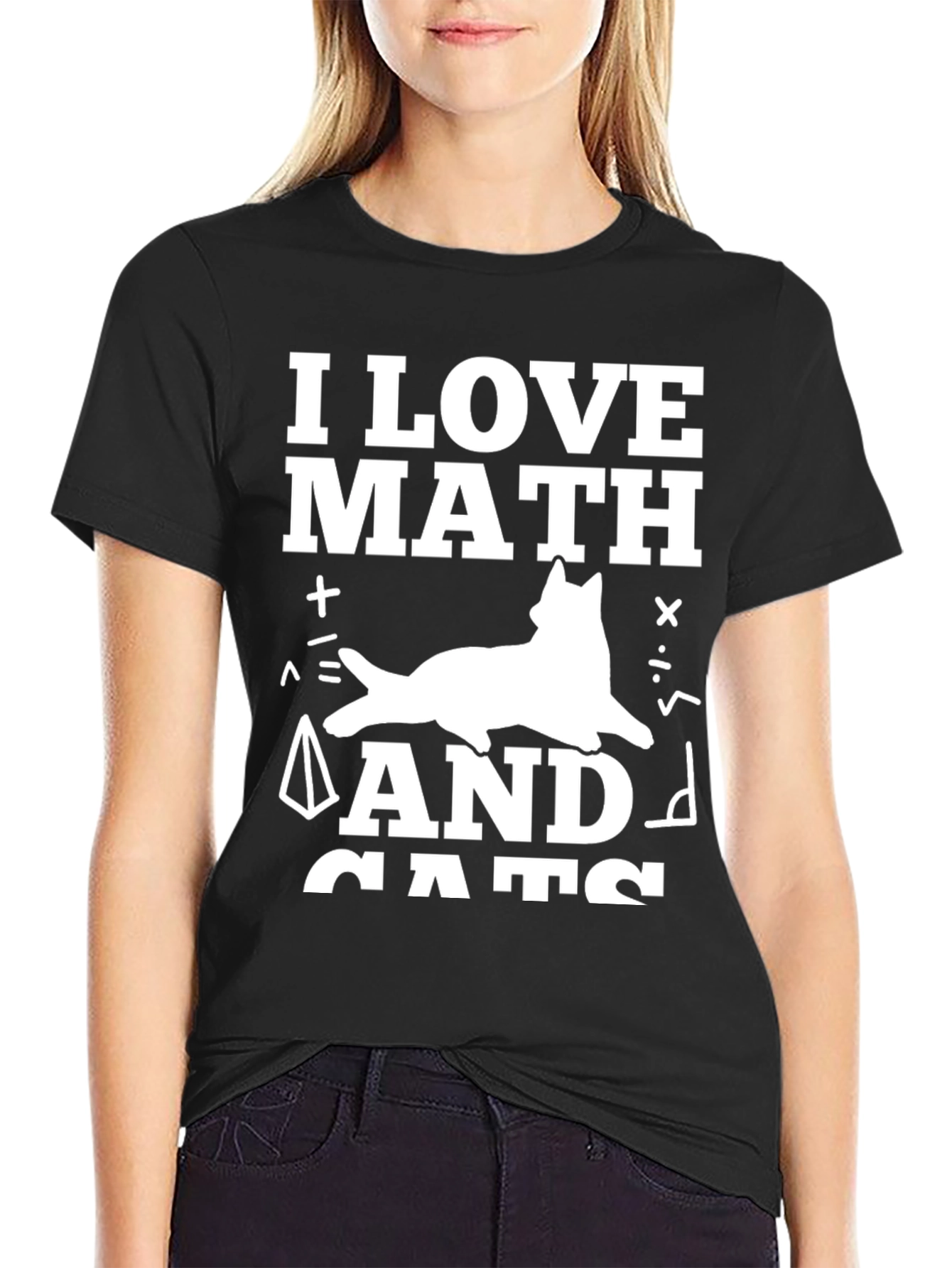I Love Math and Cats Graphic T-Shirt