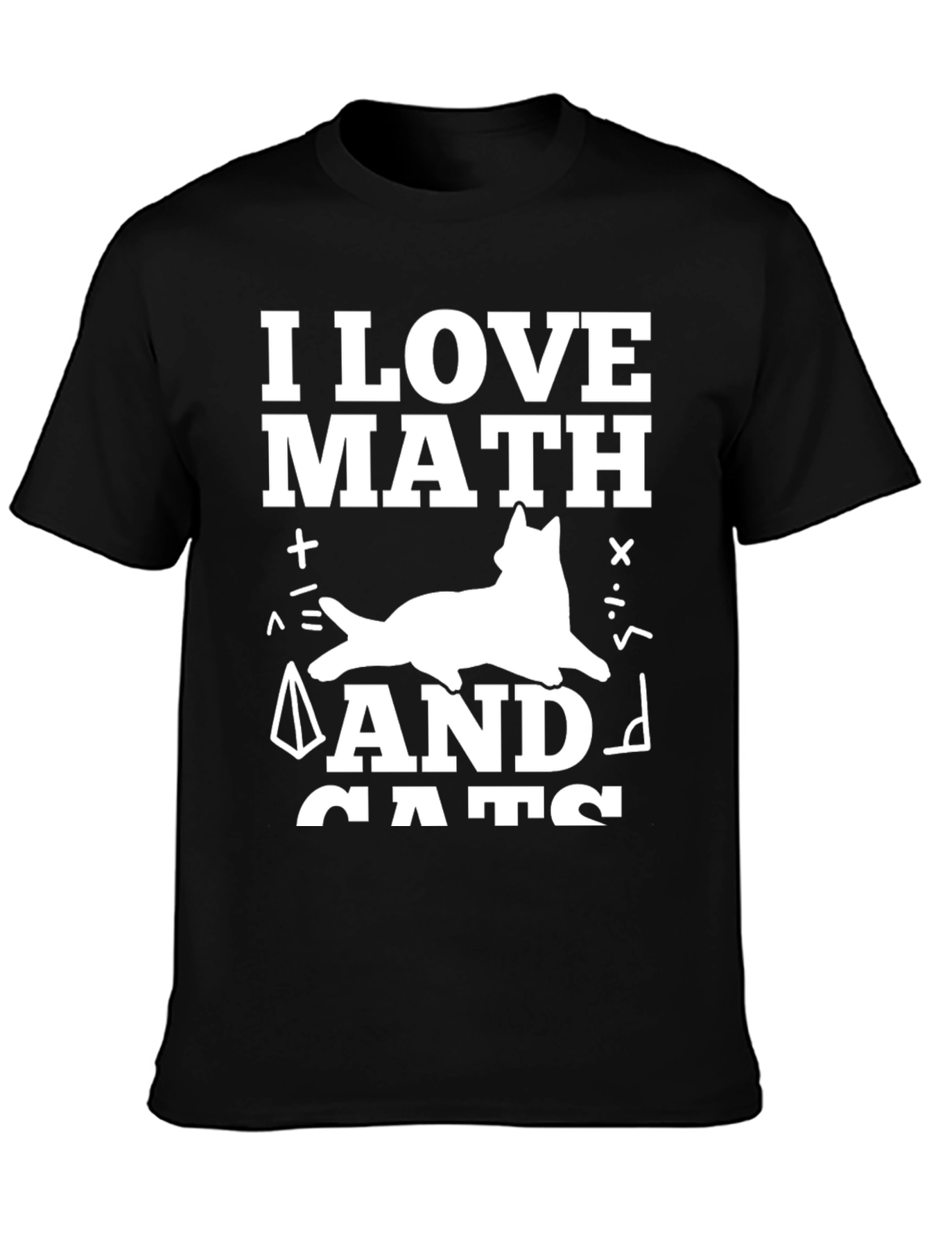 I Love Math and Cats Graphic T-Shirt