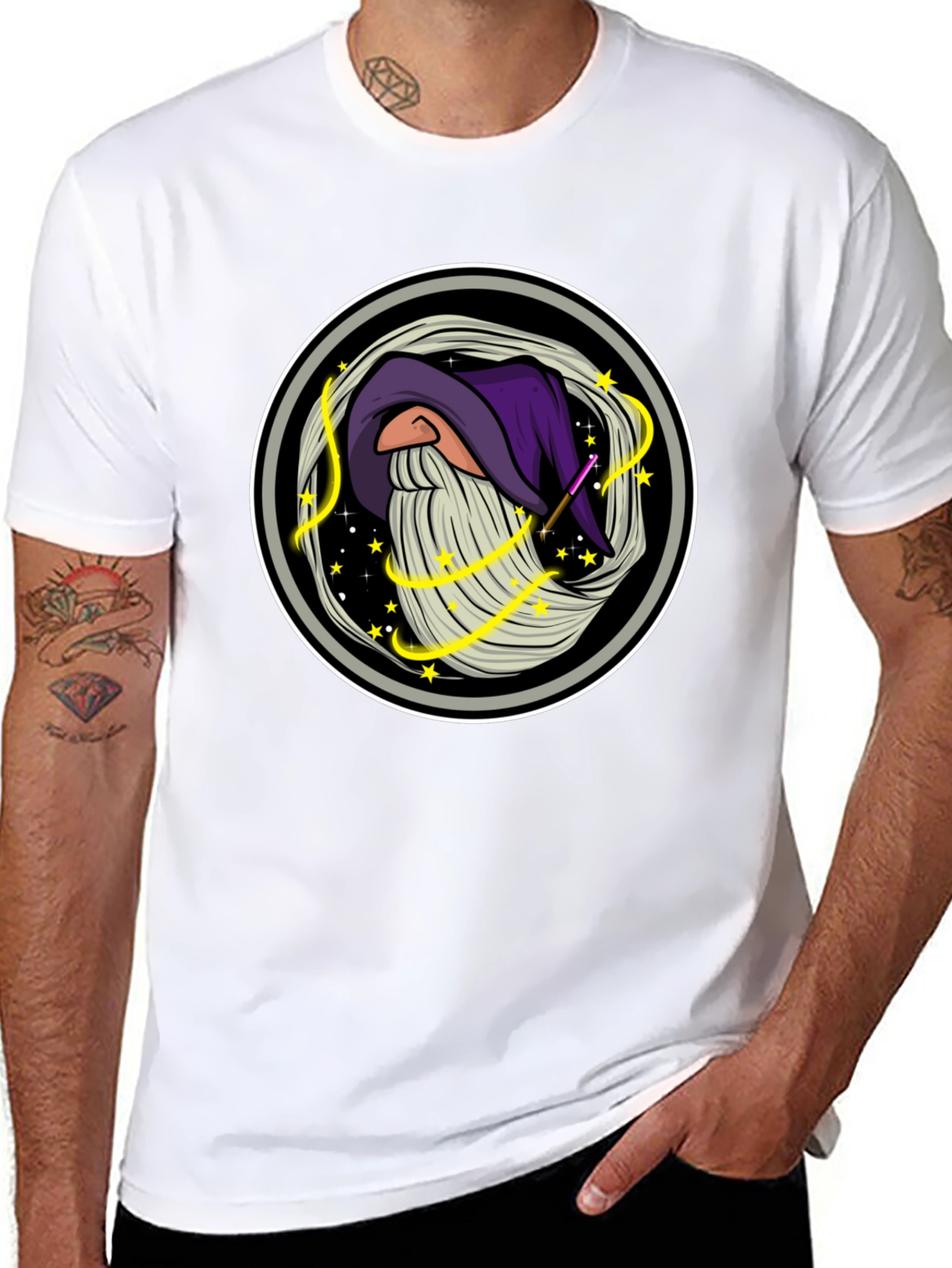 Wizard Graphic T-Shirt - Black Cotton Tee