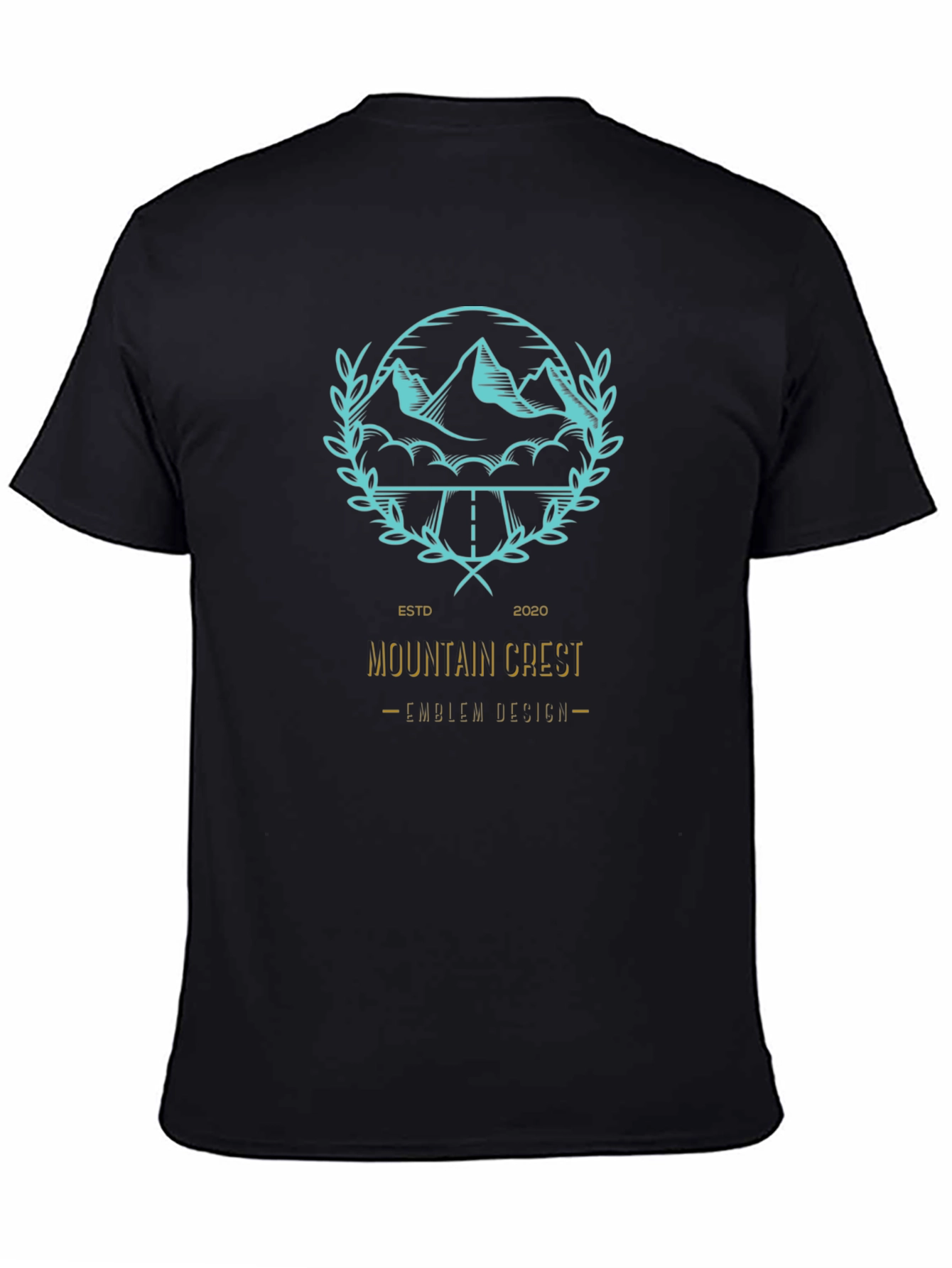 Mountain Crest Emblem Graphic Tee - Black