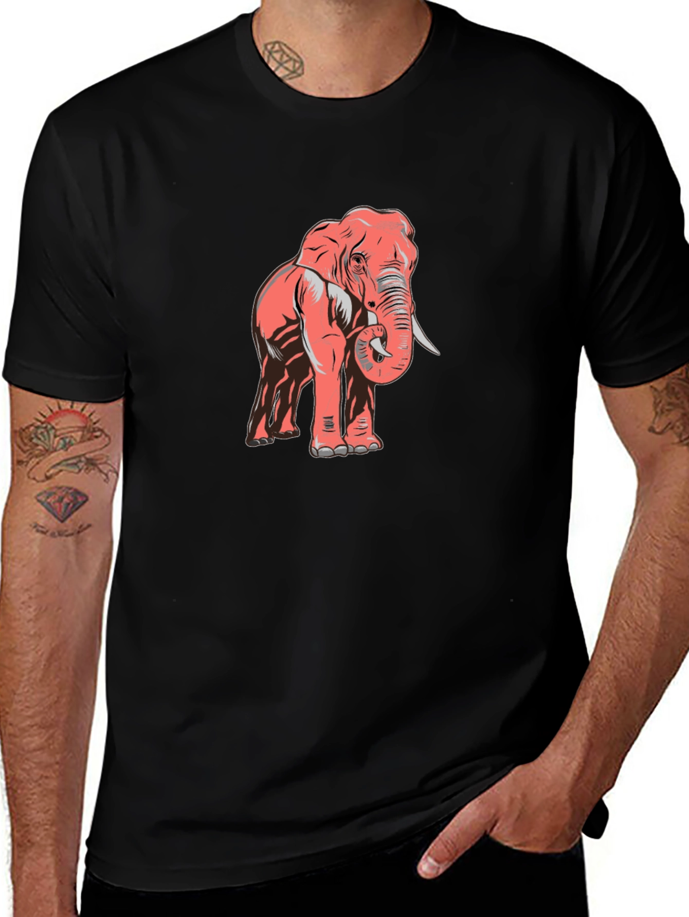 Graphic Elephant Tee - Stylish Mens T-Shirt