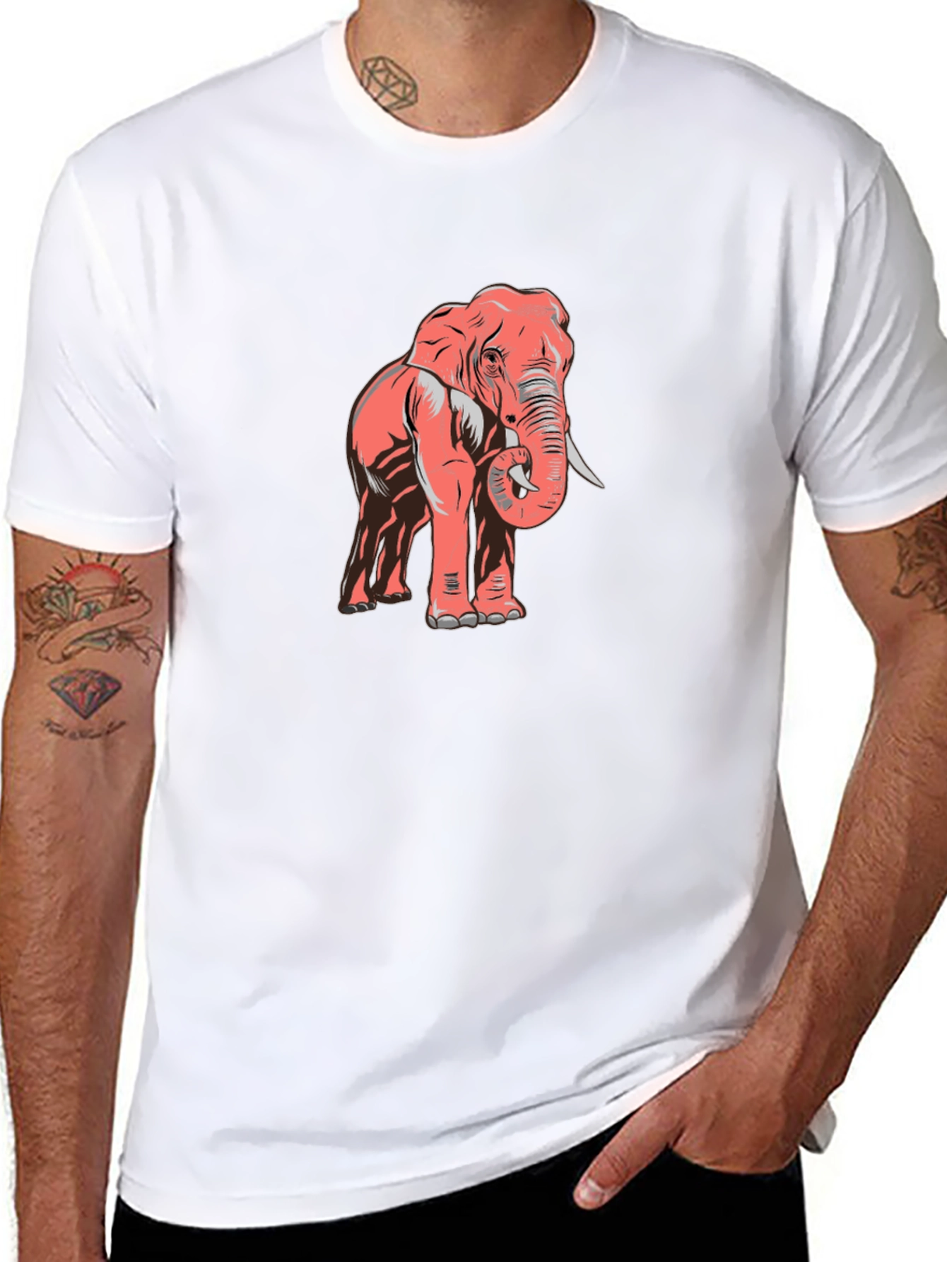 Graphic Elephant Tee - Stylish Mens T-Shirt