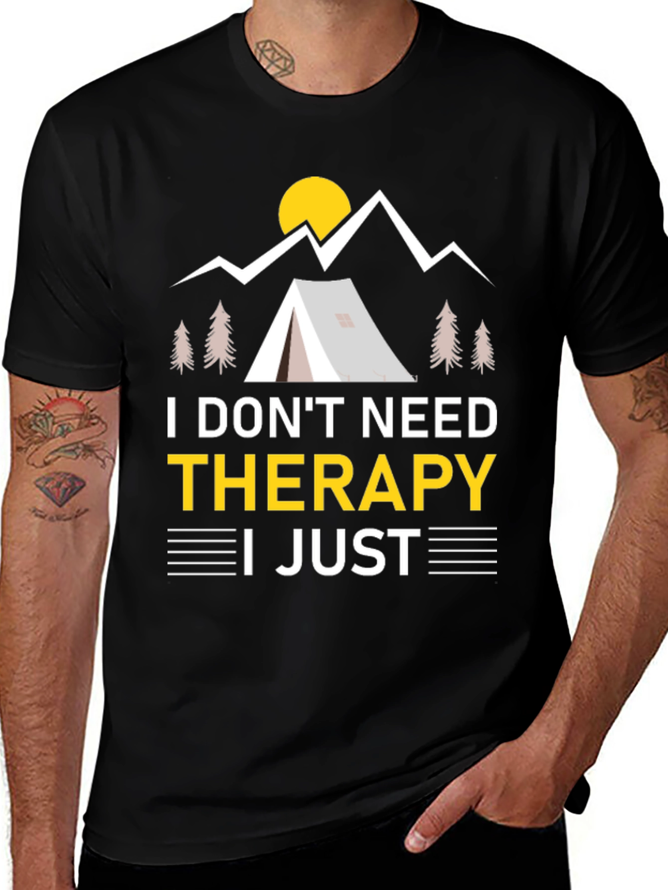 I Dont Need Therapy Camping Graphic Tee