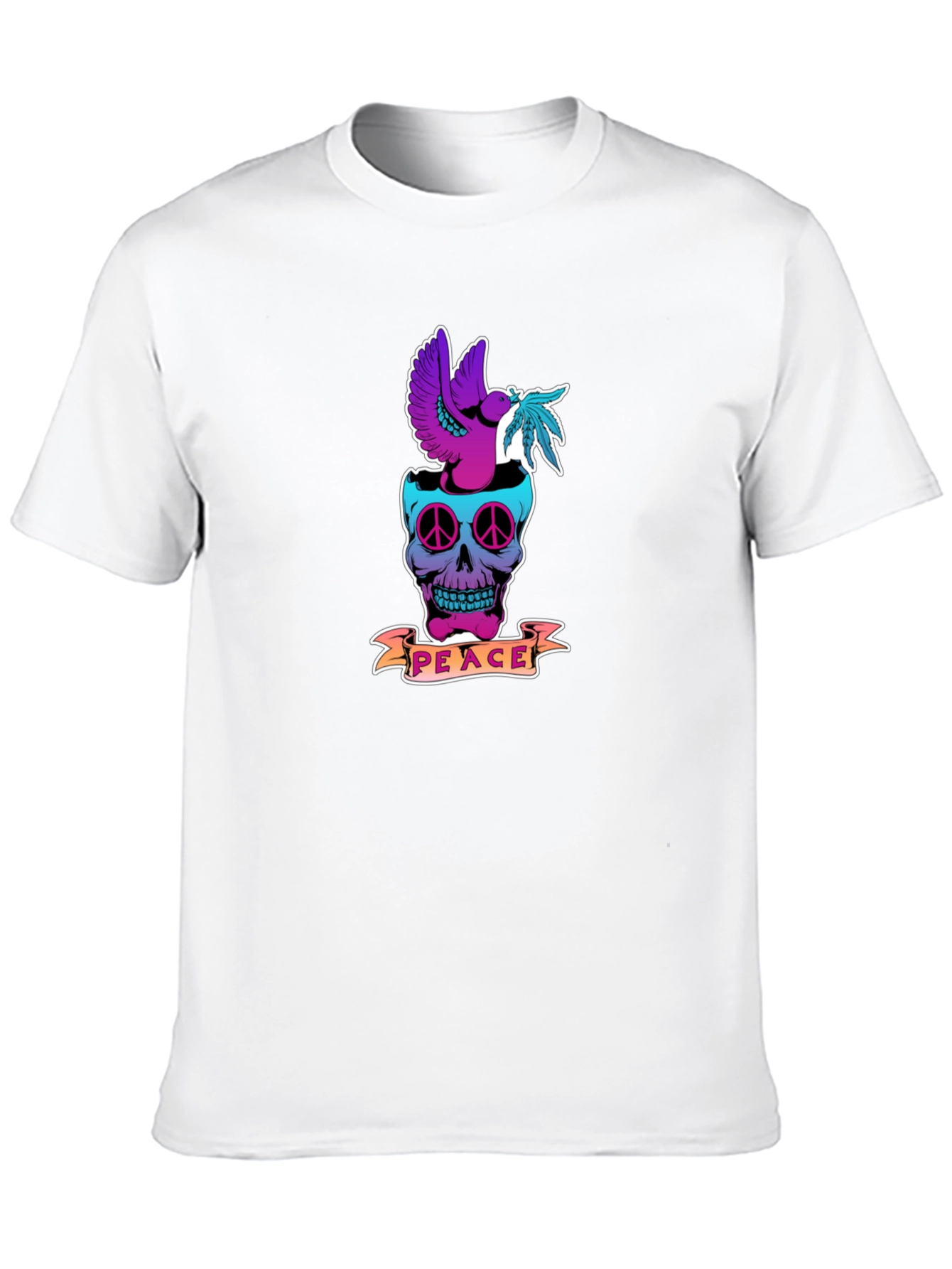 Peace Dove Skull Graphic T-Shirt