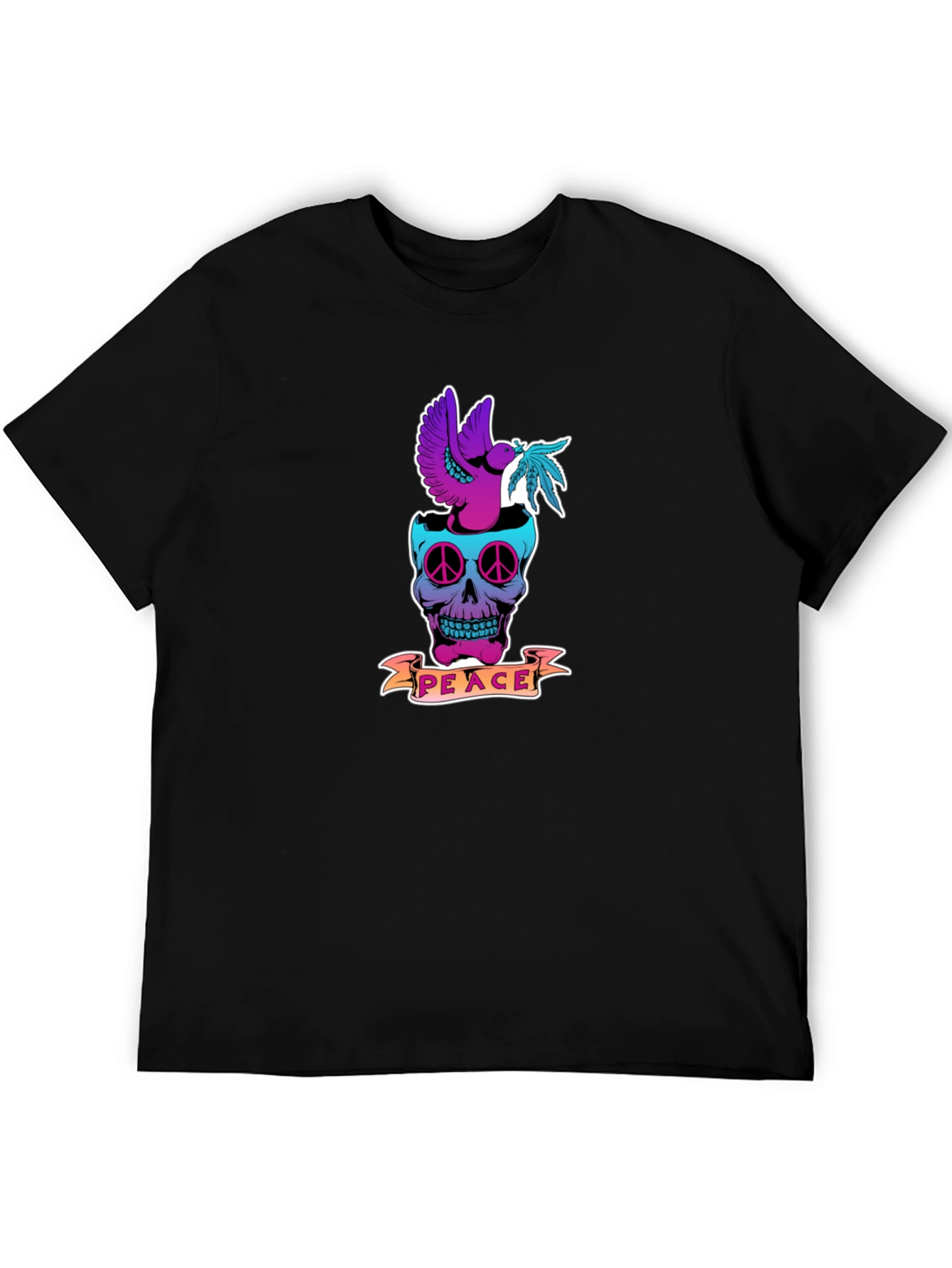 Peace Dove Skull Graphic T-Shirt