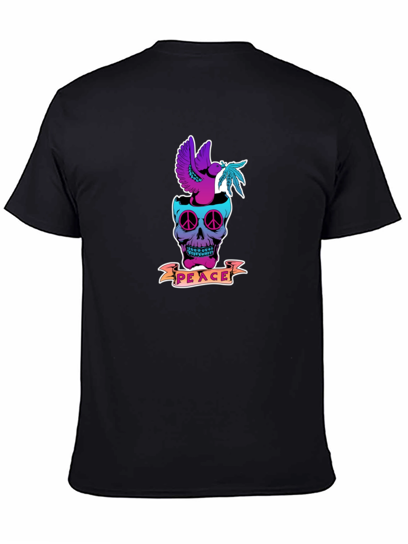 Peace Dove Skull Graphic T-Shirt