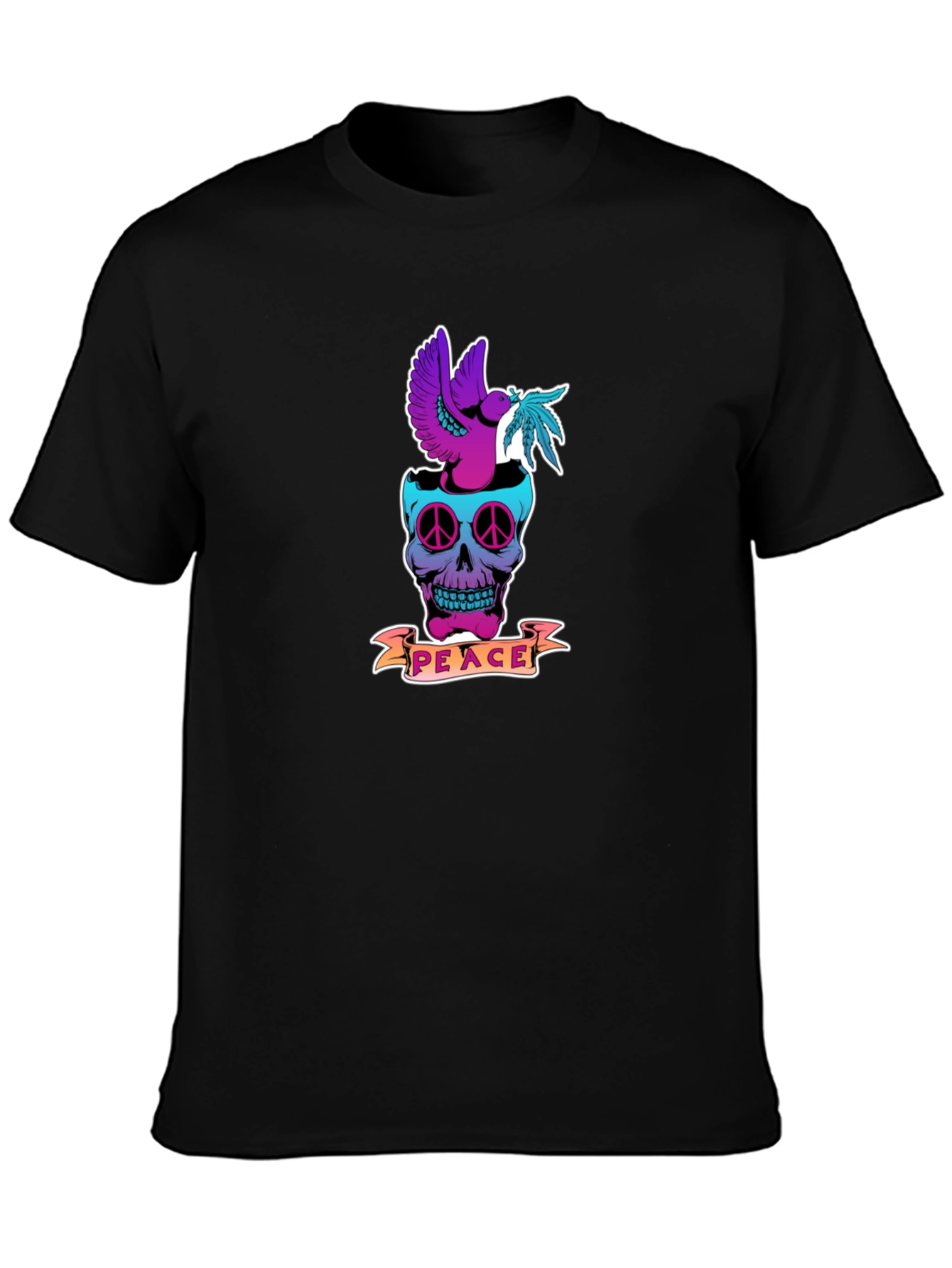 Peace Dove Skull Graphic T-Shirt
