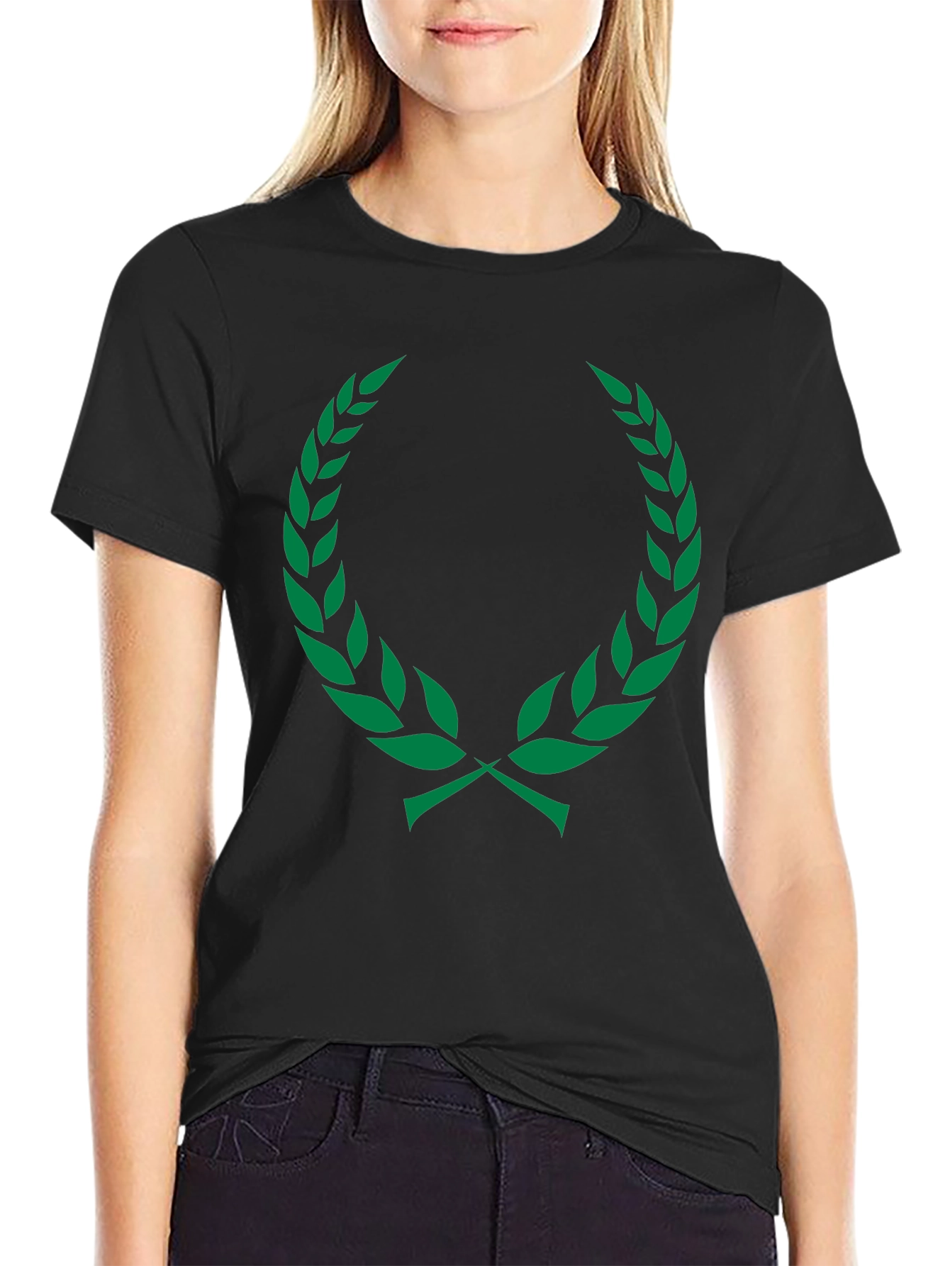 Leaf Wreath Graphic Black Tee