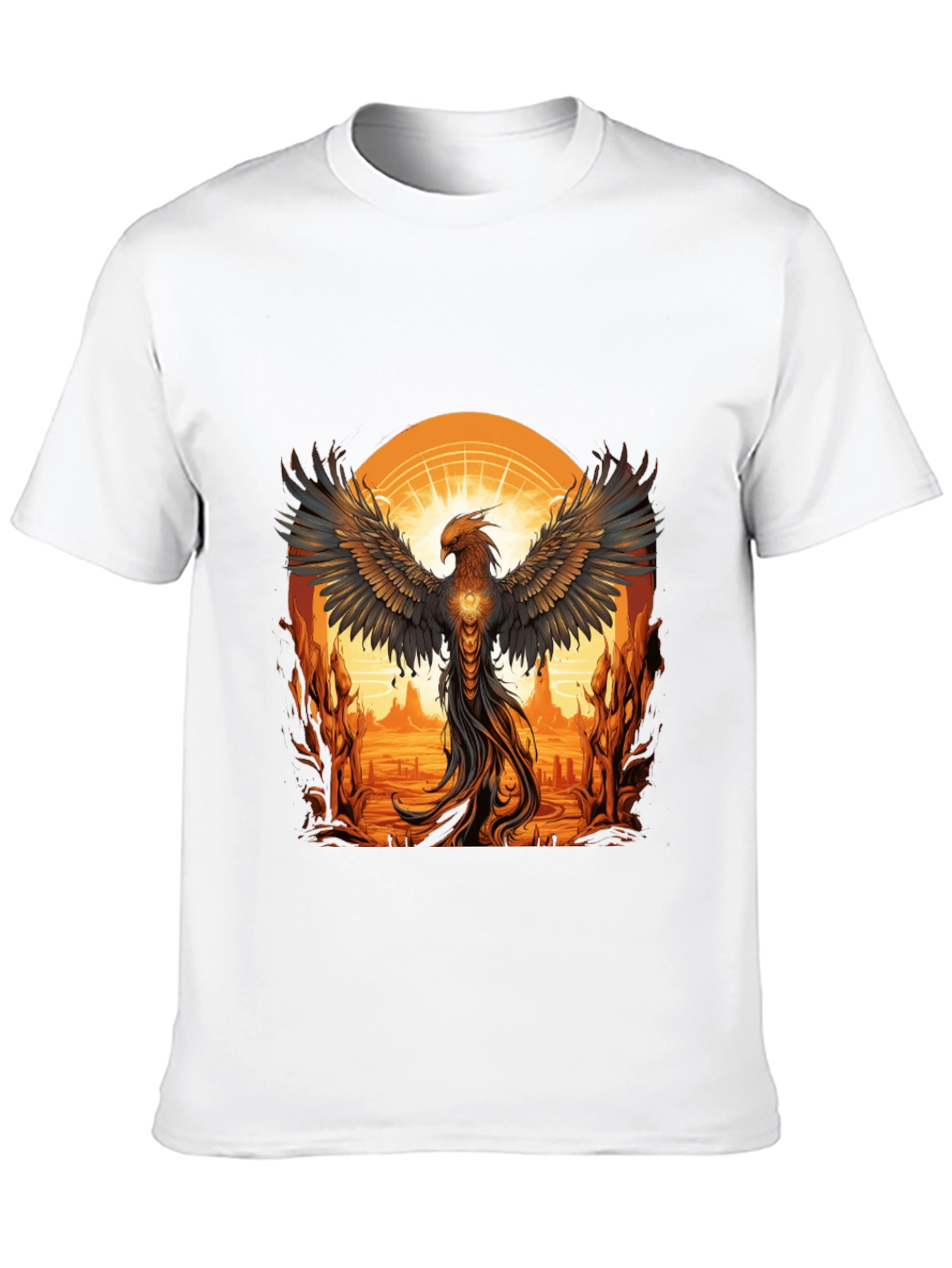 Phoenix Rising Graphic Tee - Black Cotton
