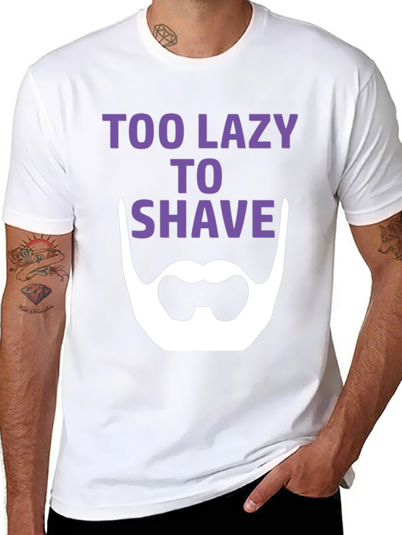 Too Lazy to Shave Graphic Tee - Black