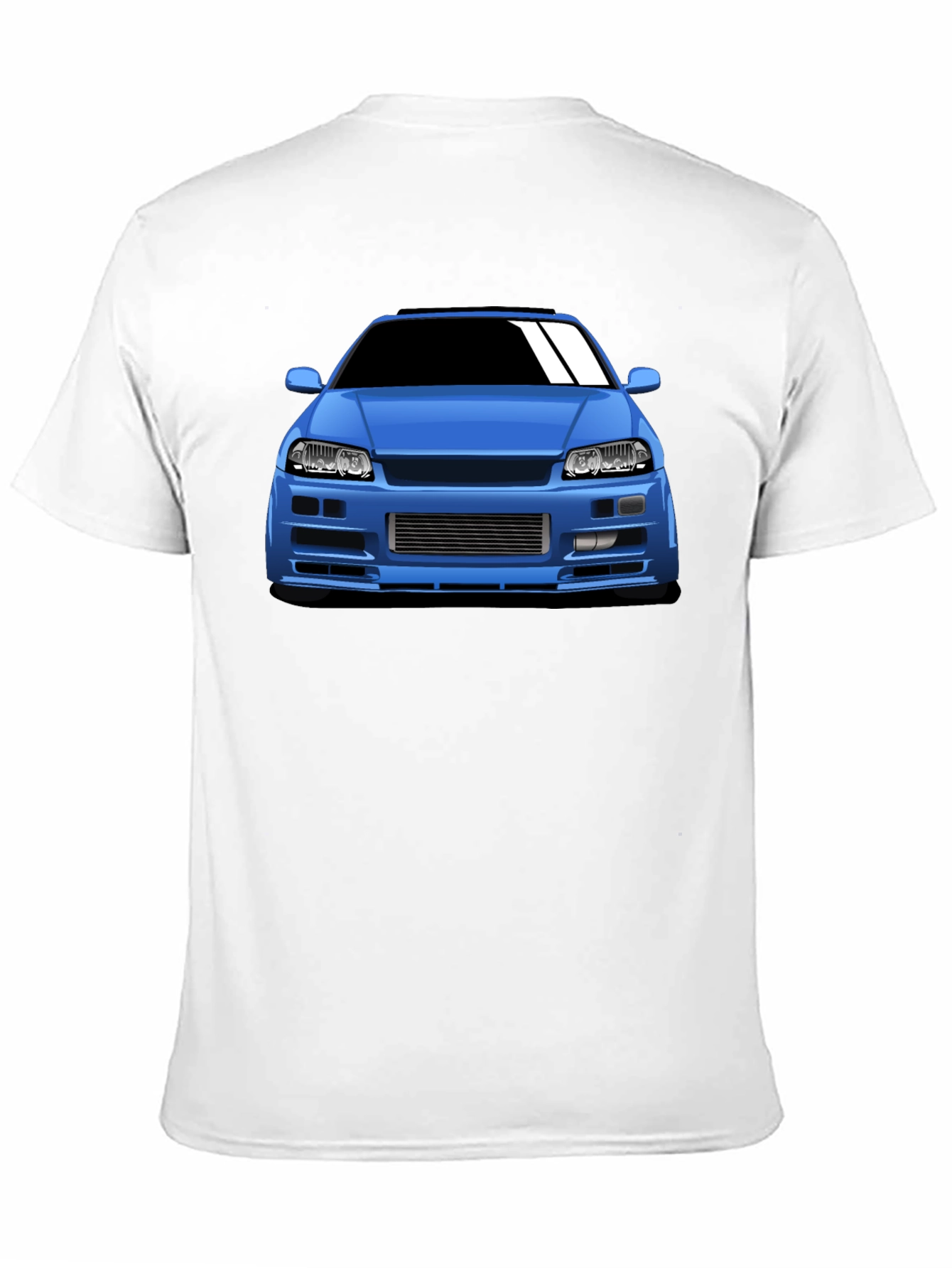 Blue Car Graphic T-Shirt - Automotive Enthusiast Apparel