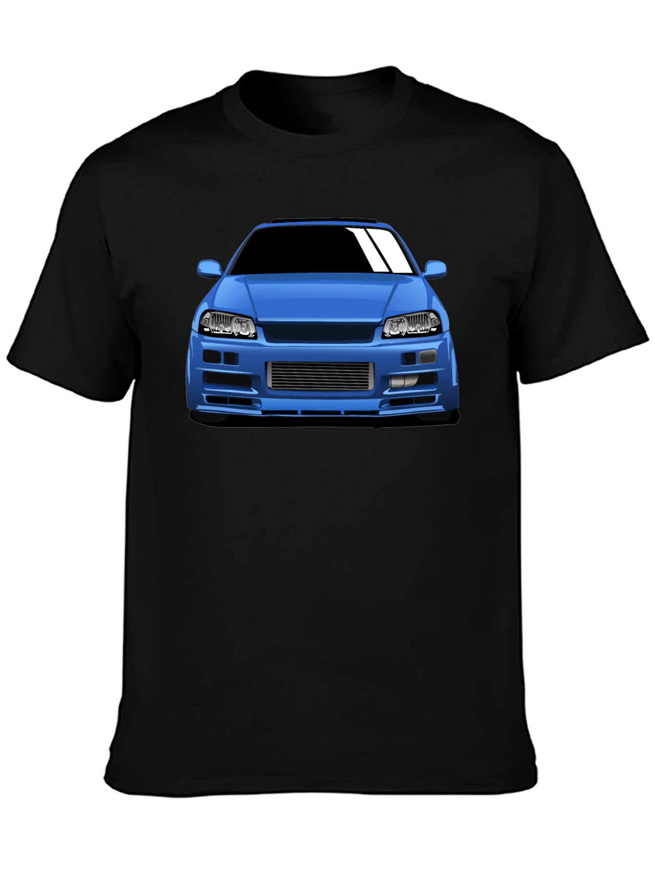 Blue Car Graphic T-Shirt - Automotive Enthusiast Apparel