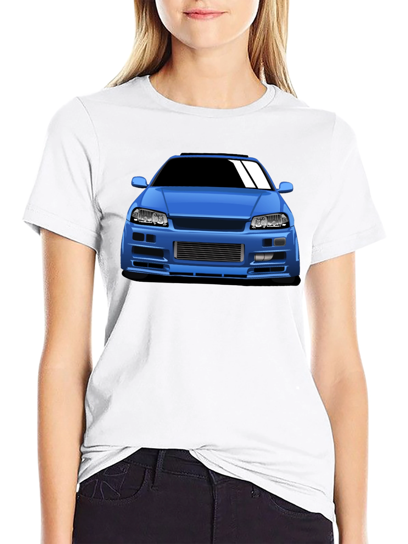 Blue Car Graphic T-Shirt - Automotive Enthusiast Apparel