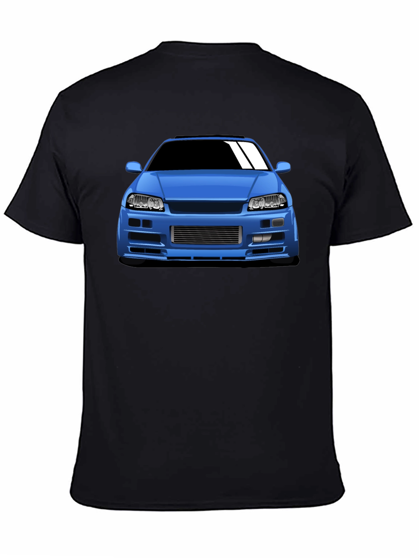 Blue Car Graphic T-Shirt - Automotive Enthusiast Apparel