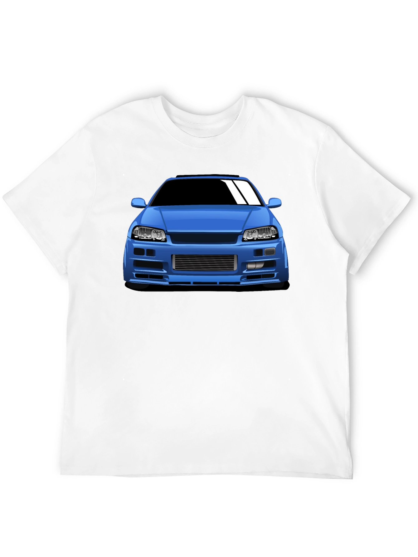 Blue Car Graphic T-Shirt - Automotive Enthusiast Apparel