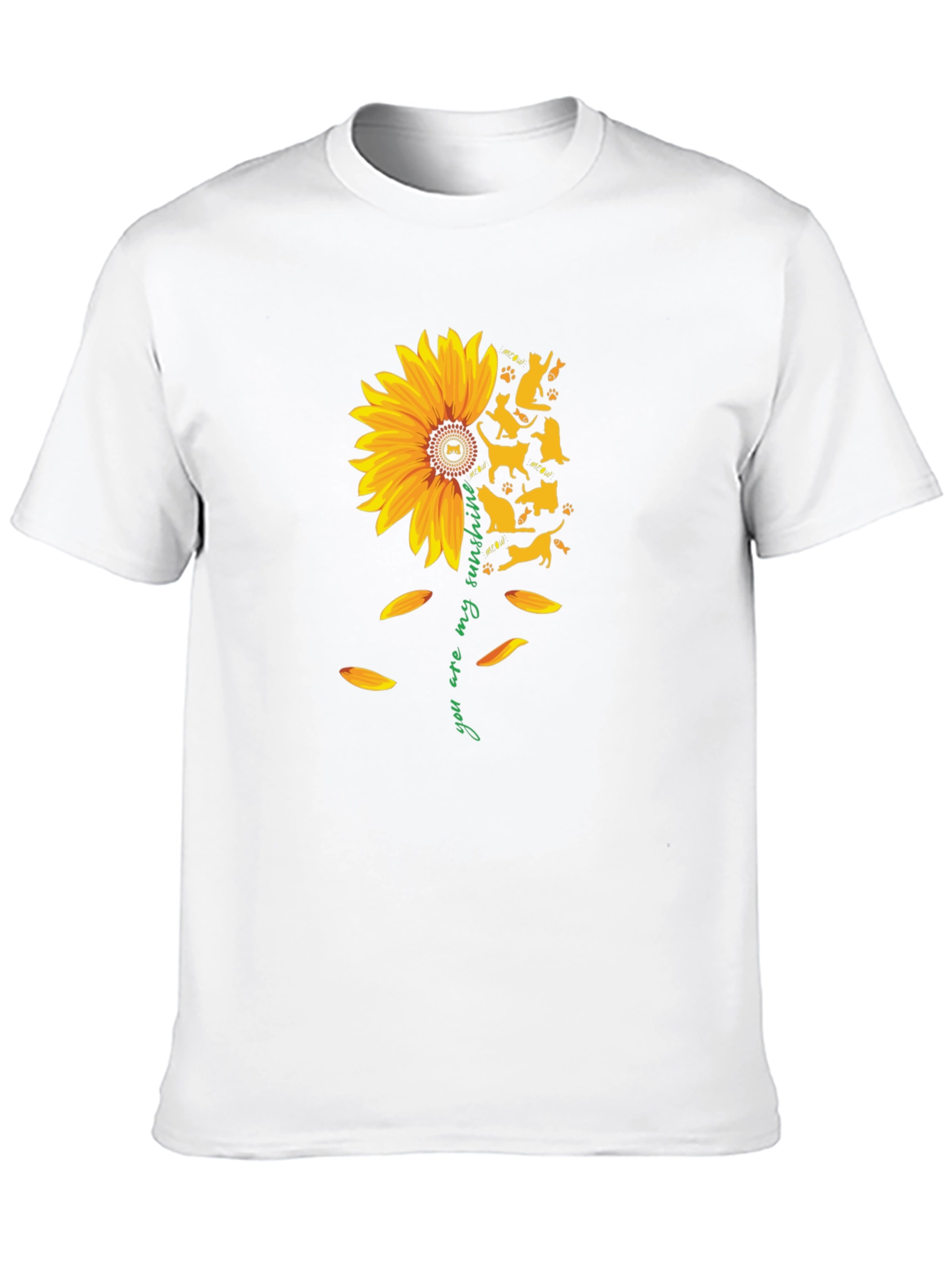 Sunflower Cat Lover Tee - You Are My Sunshine