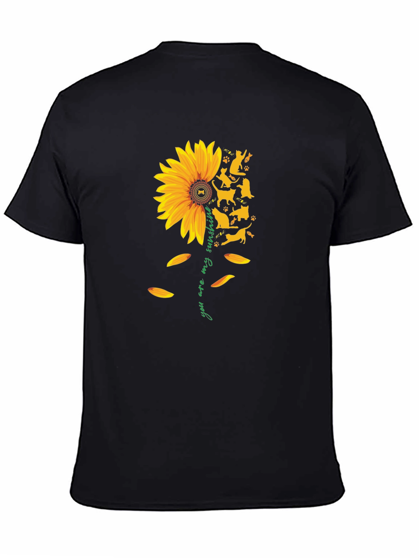 Sunflower Cat Lover Tee - You Are My Sunshine