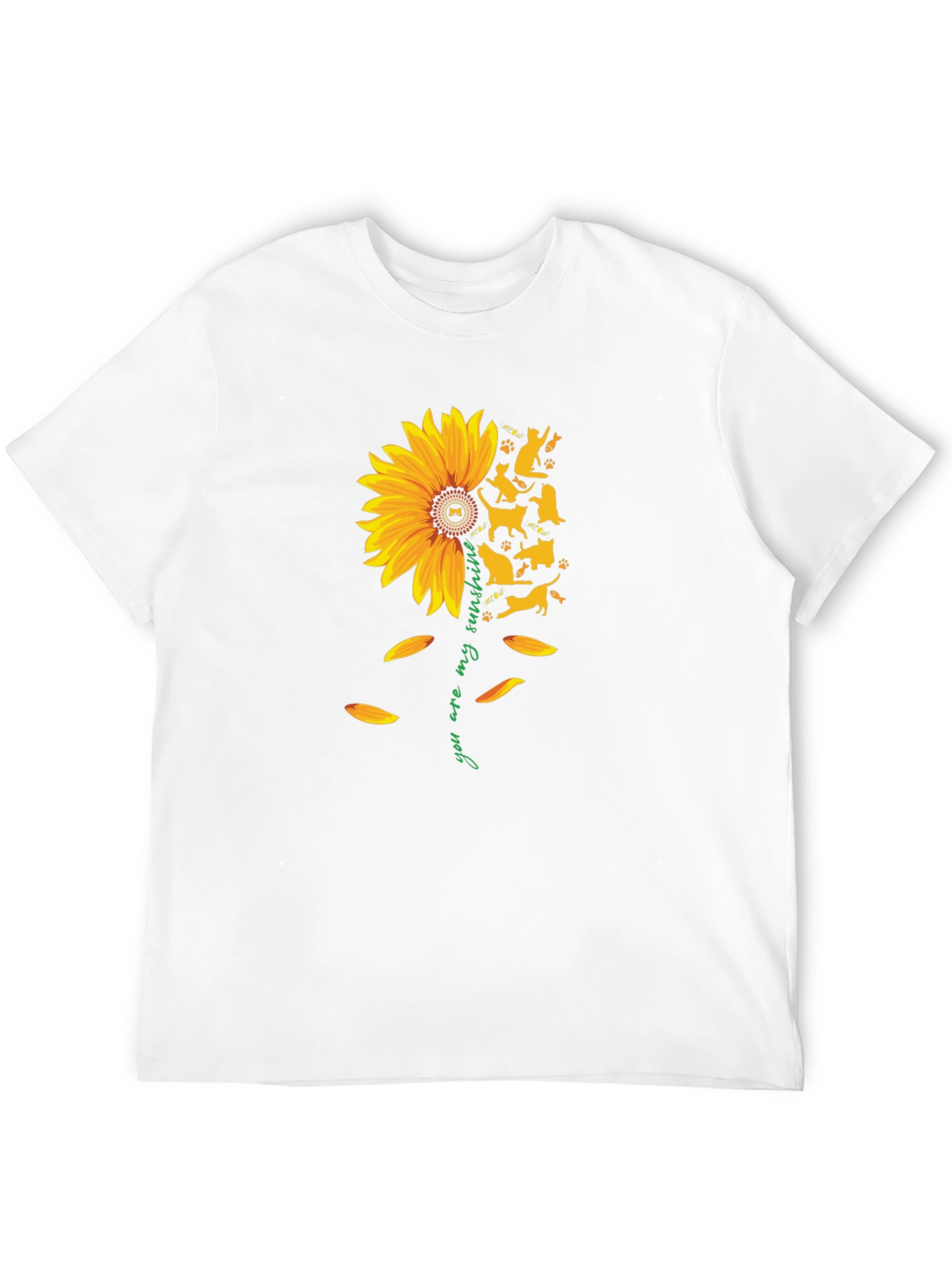 Sunflower Cat Lover Tee - You Are My Sunshine