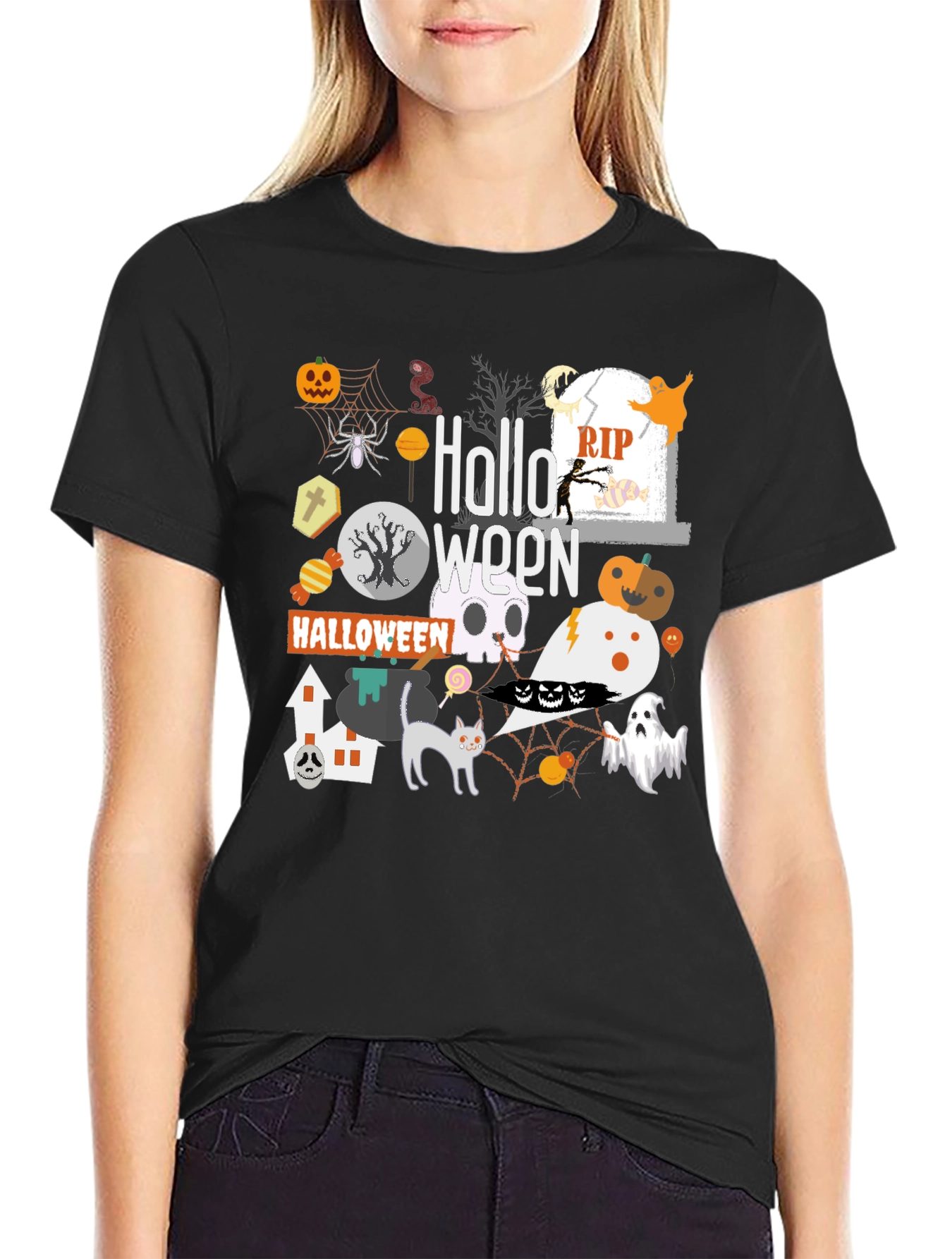 Halloween Graphic Print T-Shirt