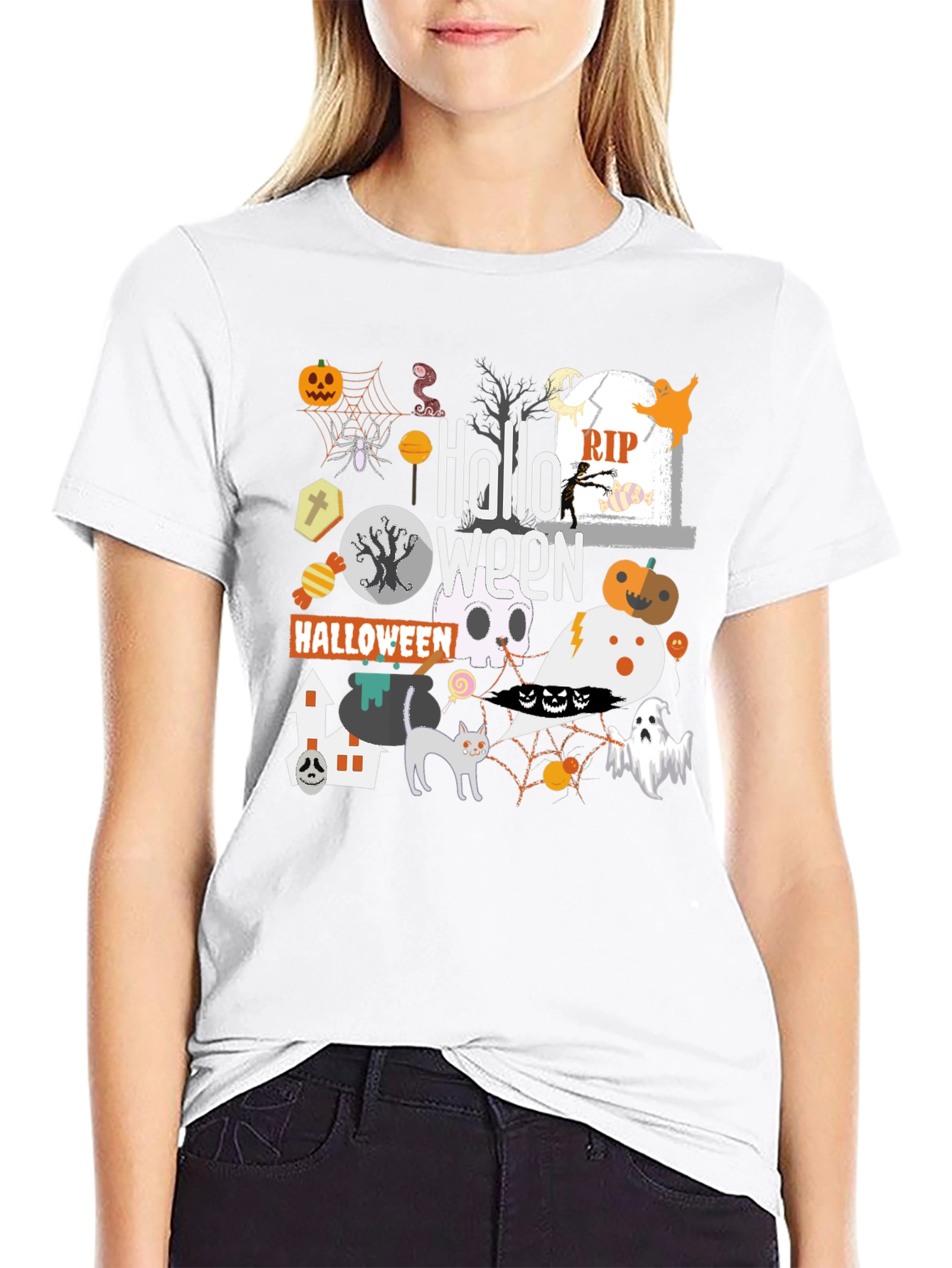 Halloween Graphic Print T-Shirt