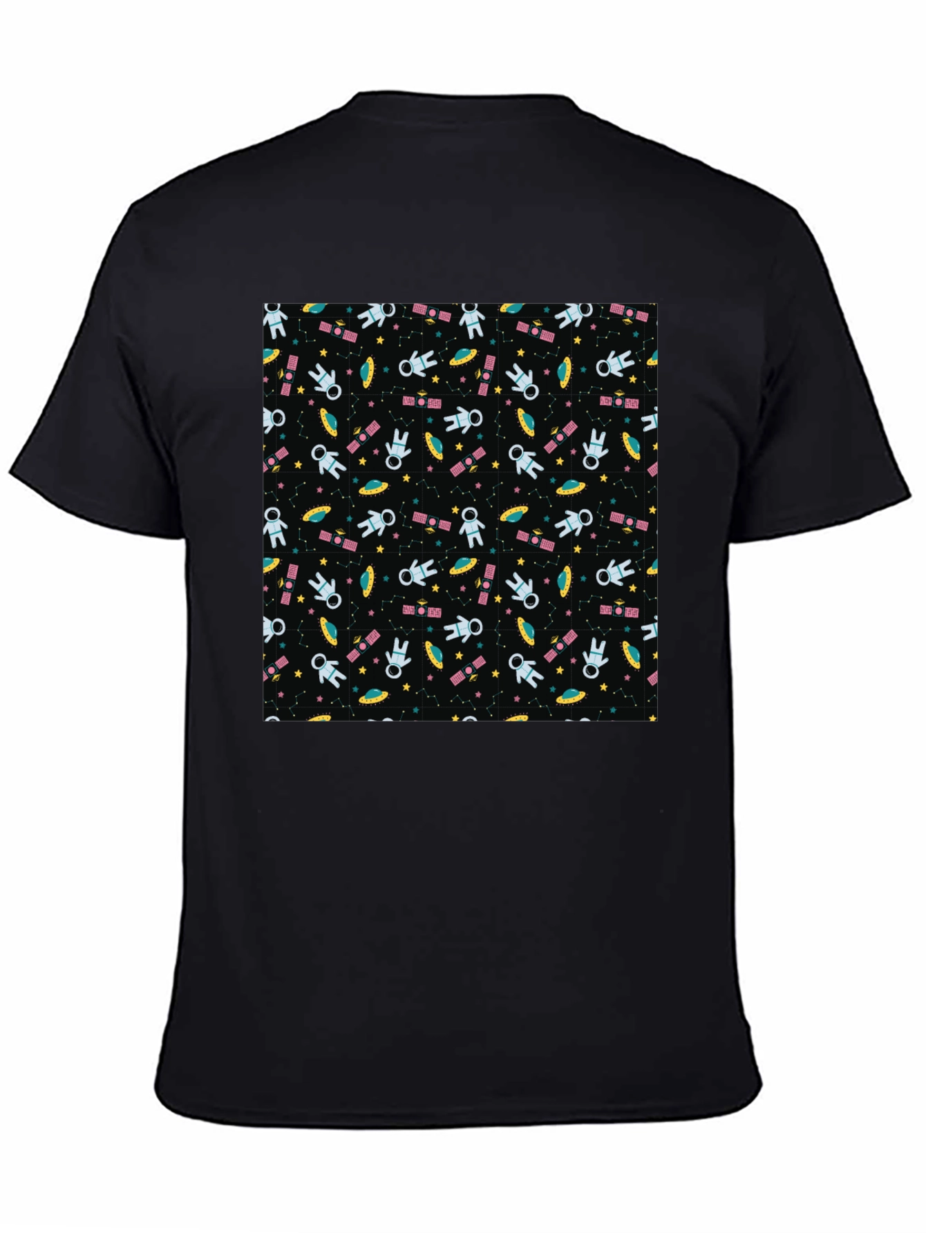 Space Pattern T-Shirt - Astronauts UFOs & Stars!