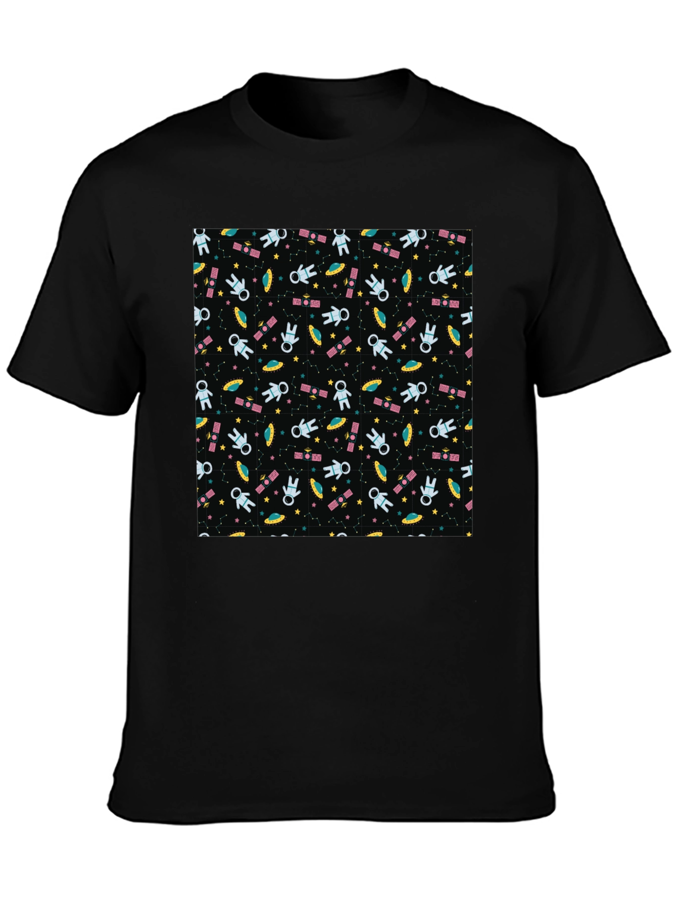 Space Pattern T-Shirt - Astronauts UFOs & Stars!