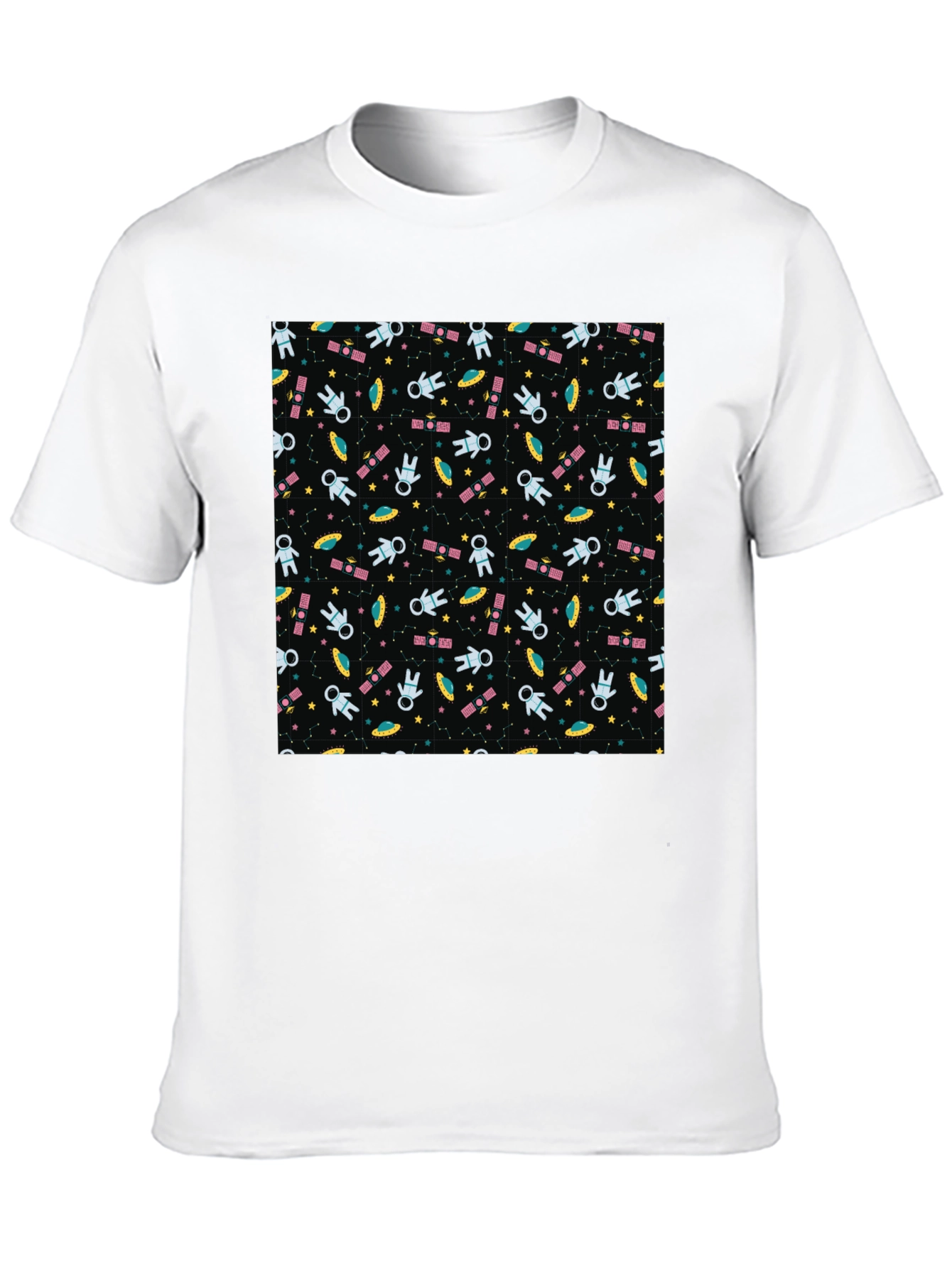 Space Pattern T-Shirt - Astronauts UFOs & Stars!
